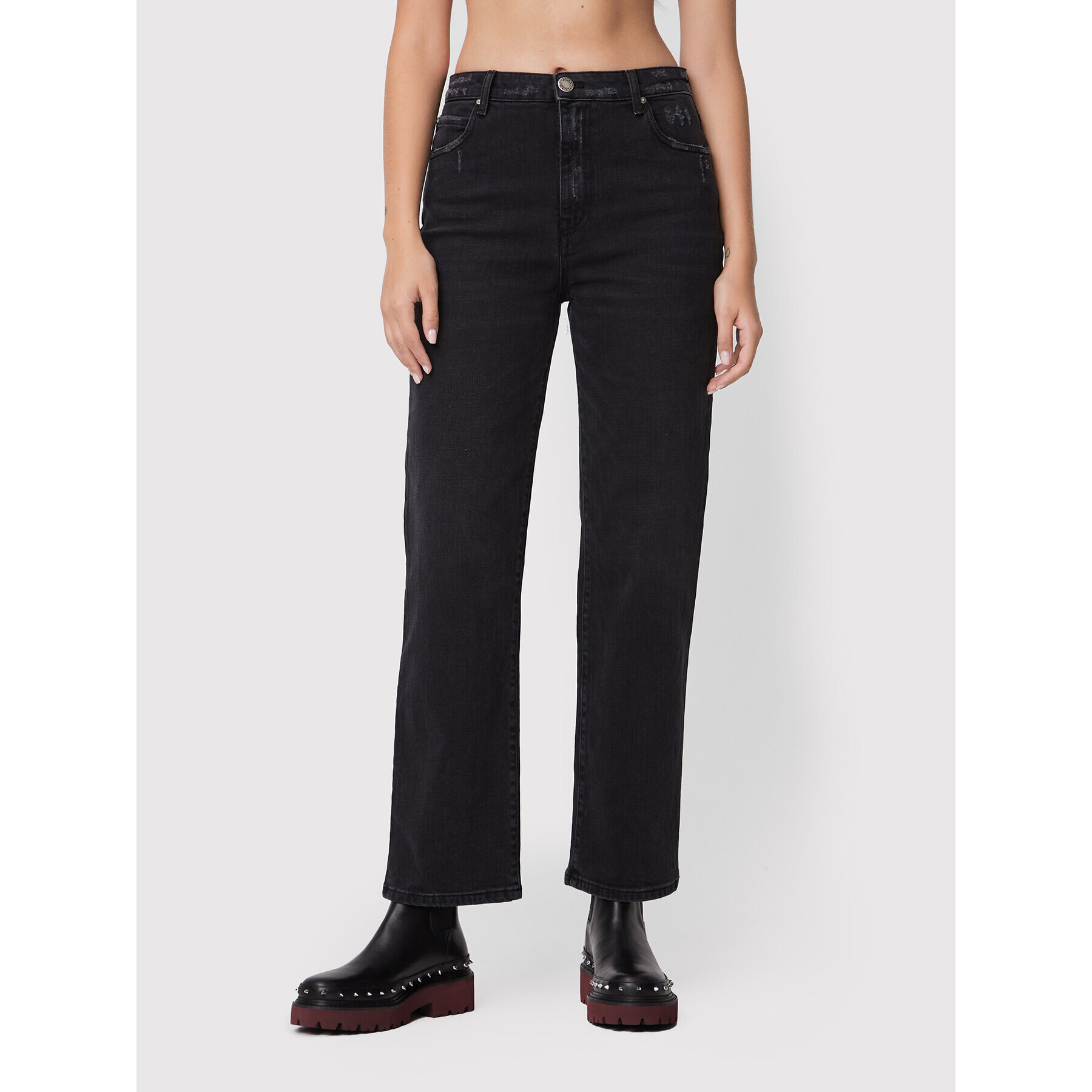 Pinko Jeansy Sveva 1J1129 A09G Černá Straight Fit - Pepit.cz