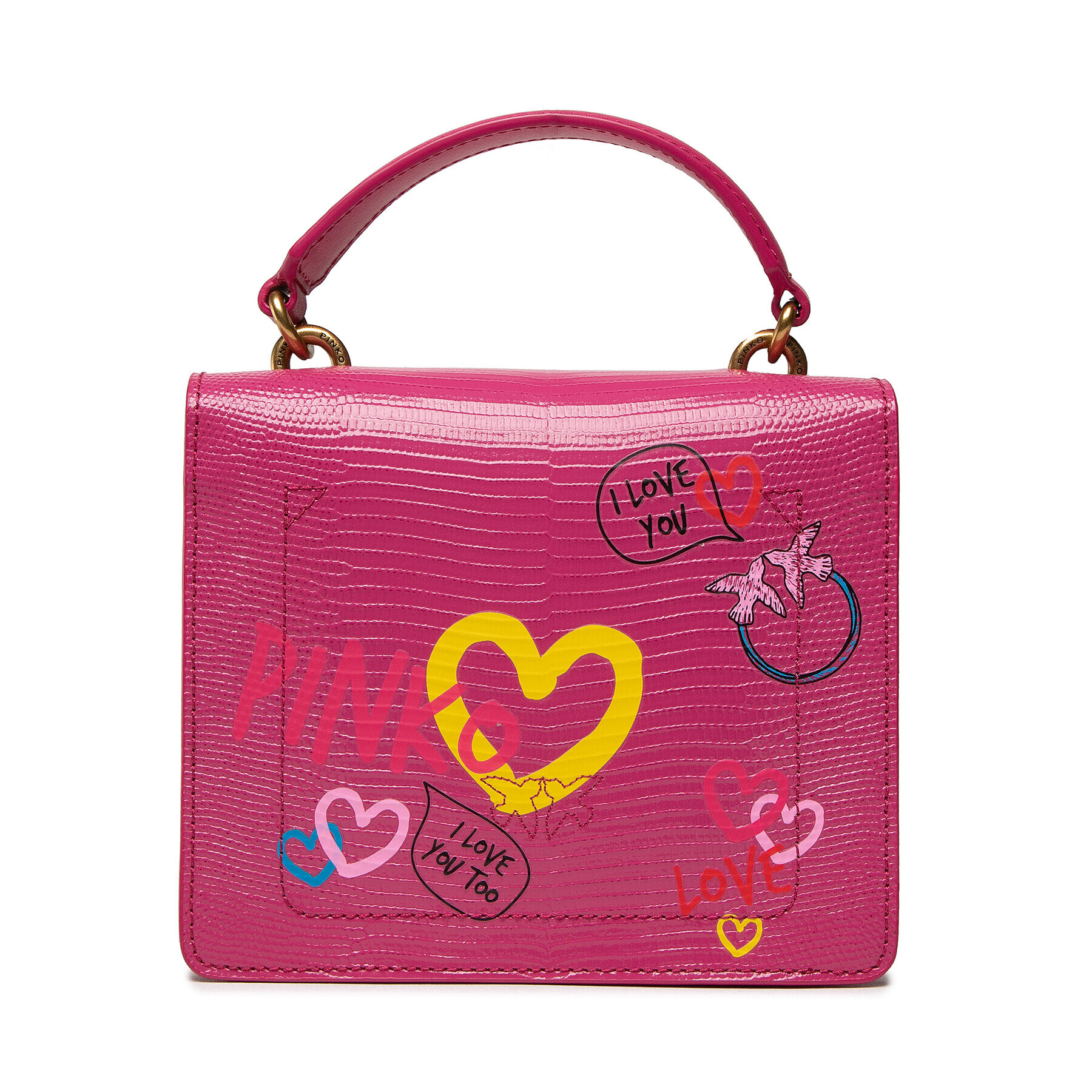 Pinko Kabelka Love Mini Top Handle Street Art Love Al 22-23 PLTT 1P22W6 A043 Růžová - Pepit.cz