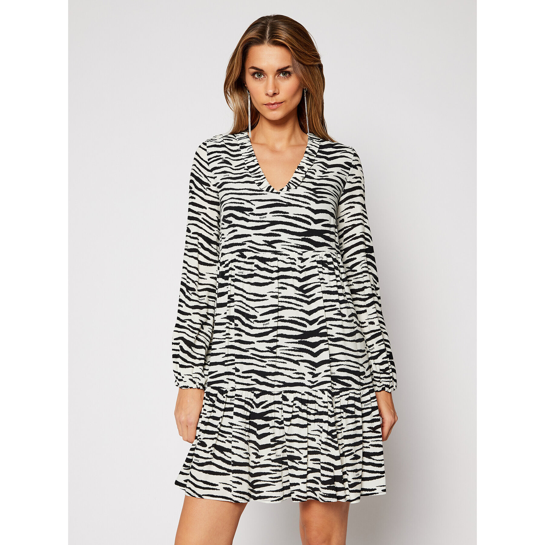 Pinko Každodenní šaty Zebra 20202 PRR 1N133V 8495 Bílá Regular Fit - Pepit.cz