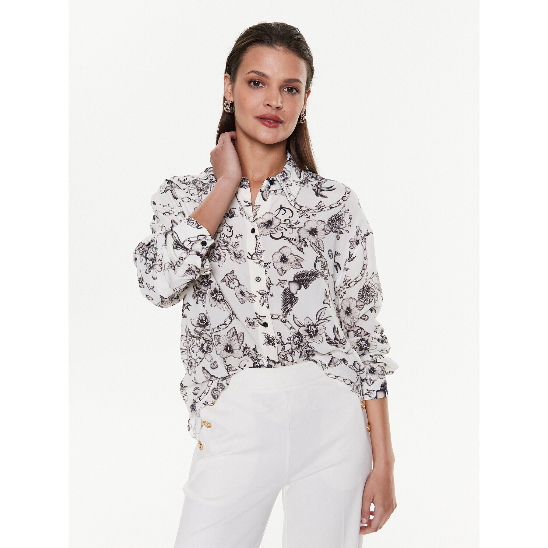 Pinko Košile Corisha 100855 A0OM Bílá Regular Fit - Pepit.cz