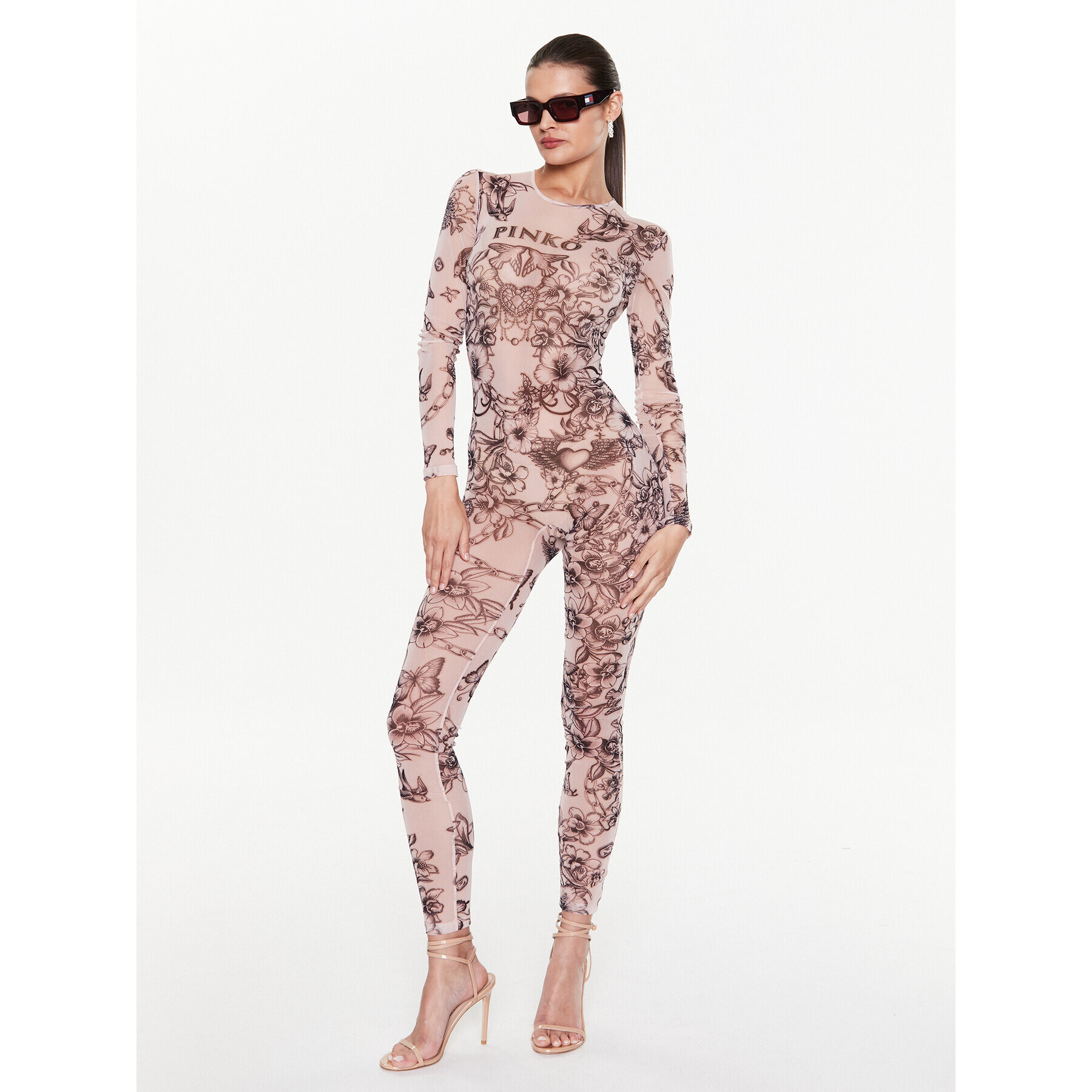 Pinko Overal Tatuato 101010 A0NW Béžová Slim Fit - Pepit.cz