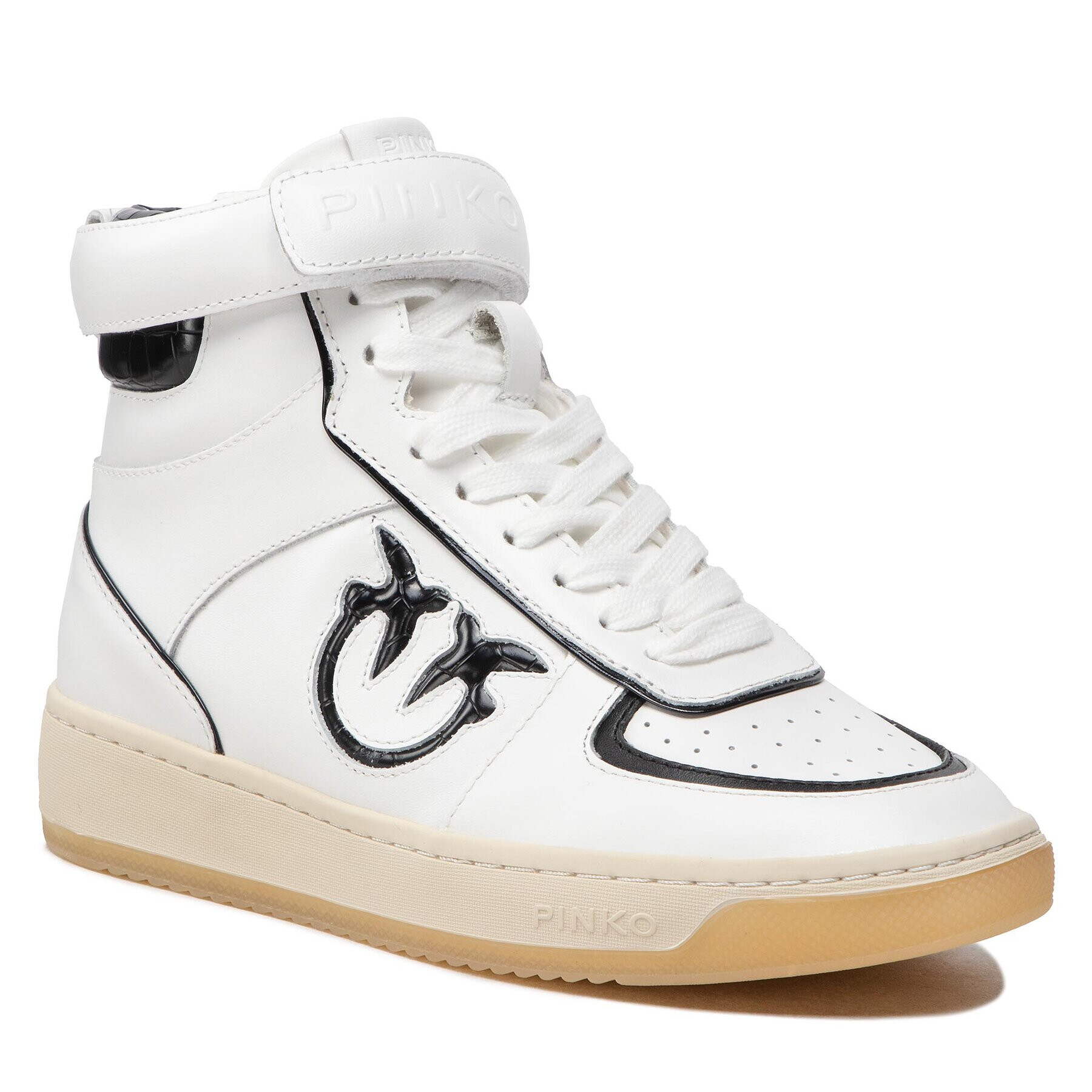 Pinko Sneakersy Lorena Basket Hi Sneaker AI 22-23 BLKS1 1H214S A08S Bílá - Pepit.cz