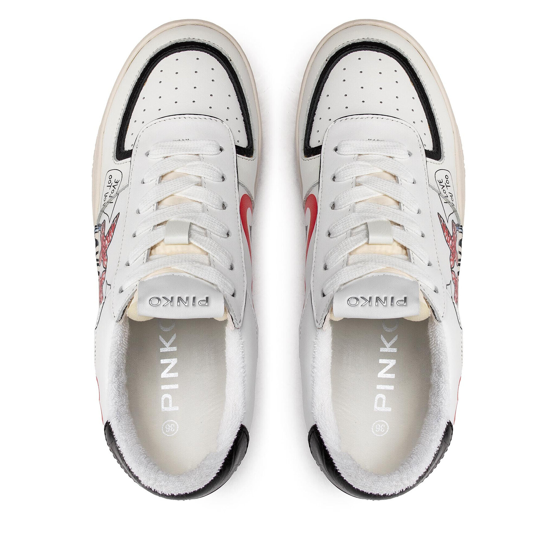 Pinko Sneakersy Rodano Basket Sneaker AI 22-23 BLKS1 1H2151 A091 Bílá - Pepit.cz