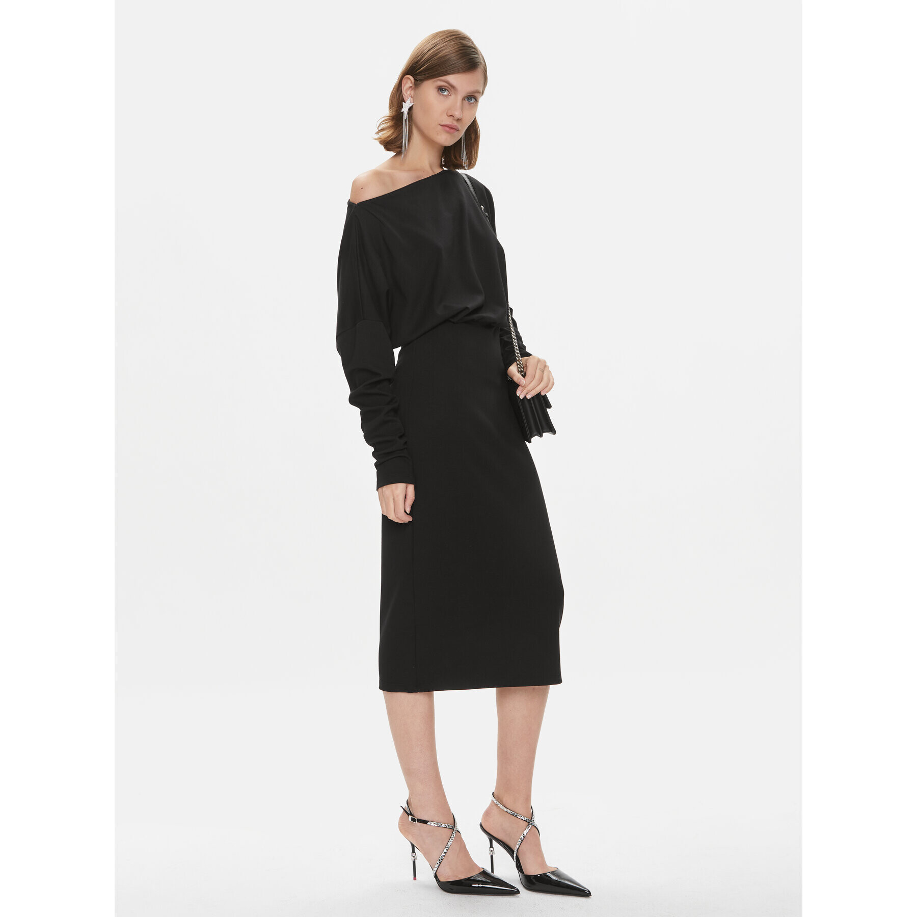 Pinko Úpletové šaty Bolt 102291 A1CT Černá Regular Fit - Pepit.cz