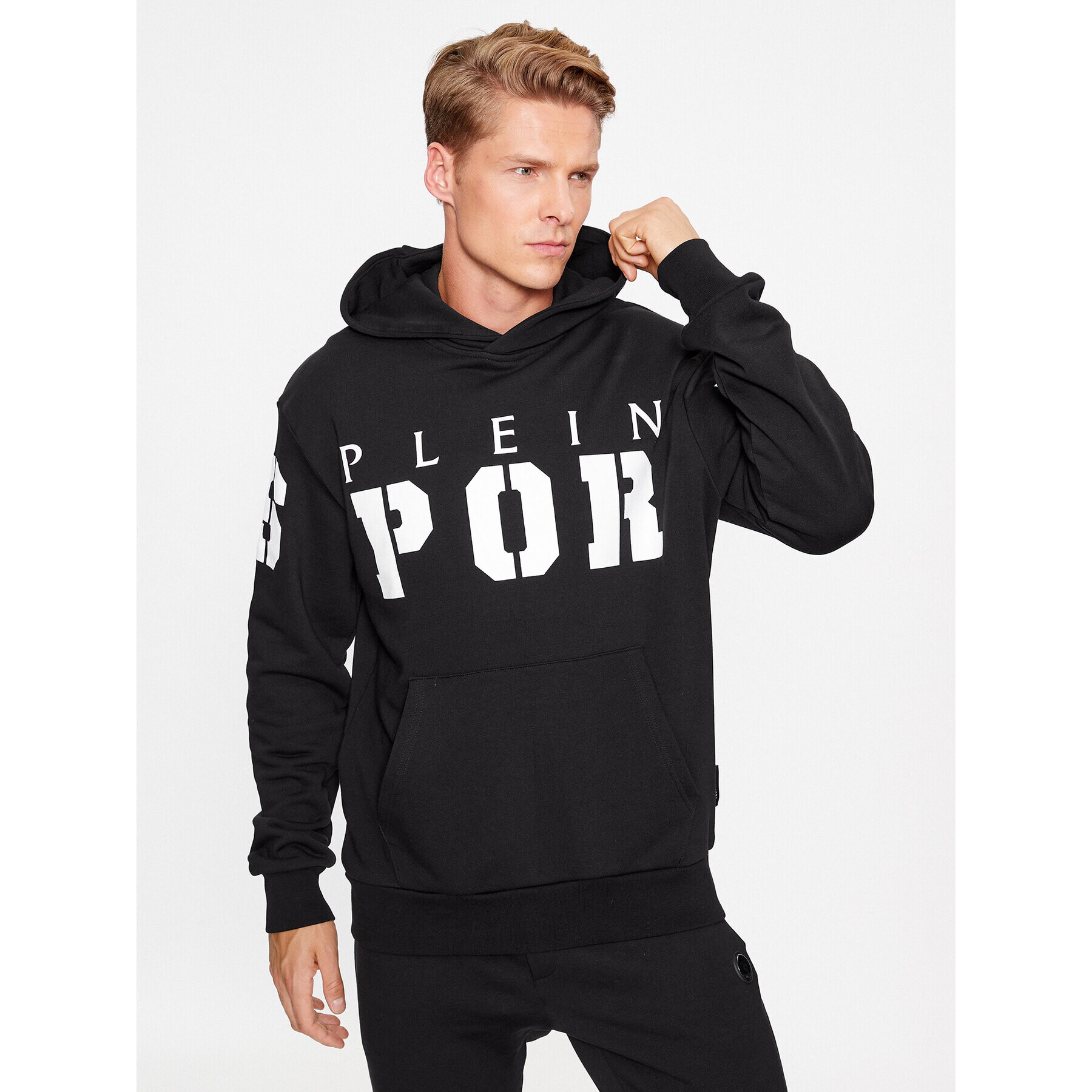 Plein Sport Mikina Hoodie Sweatshirt AACC MJB3102 SJO001N Černá Regular Fit - Pepit.cz