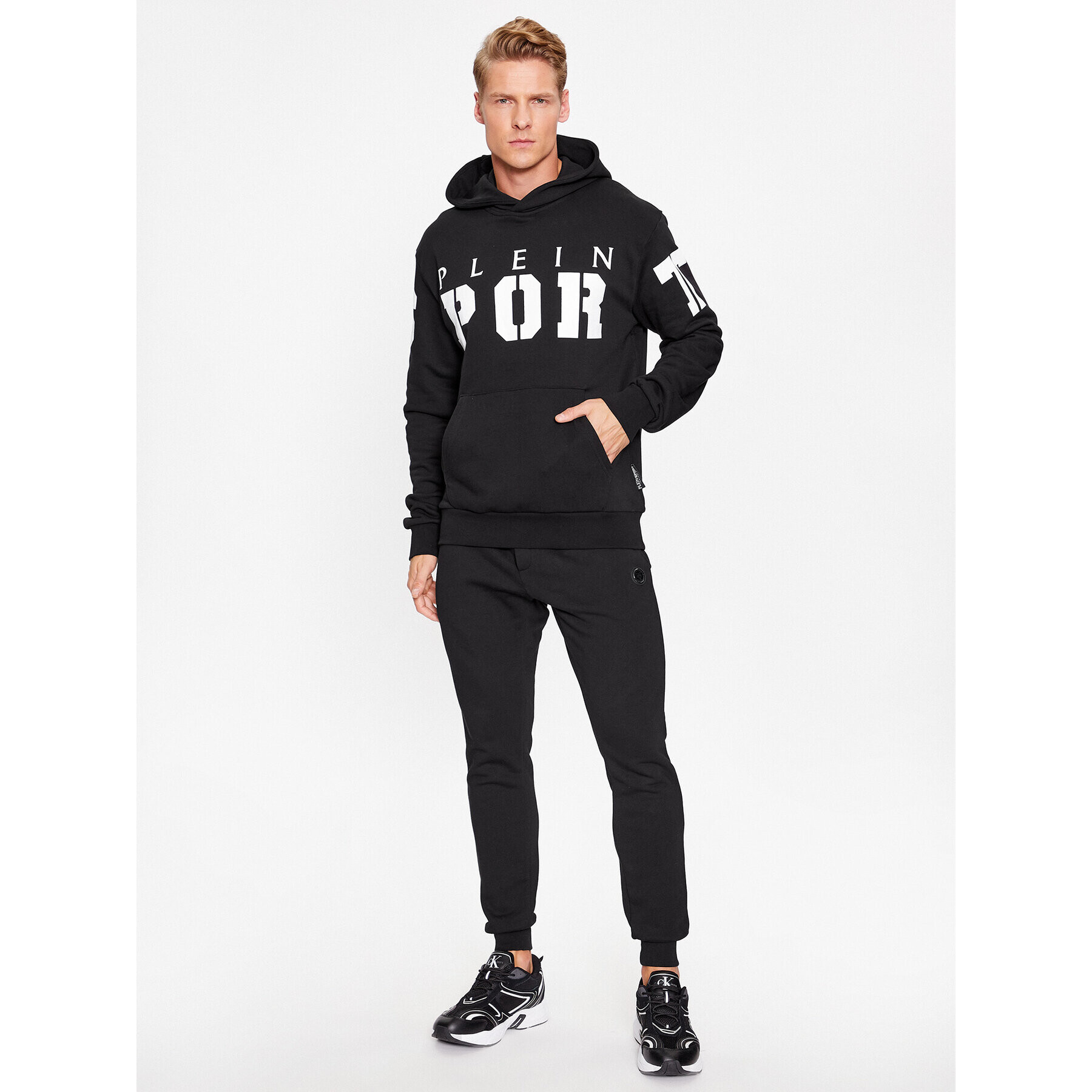 Plein Sport Mikina Hoodie Sweatshirt AACC MJB3102 SJO001N Černá Regular Fit - Pepit.cz