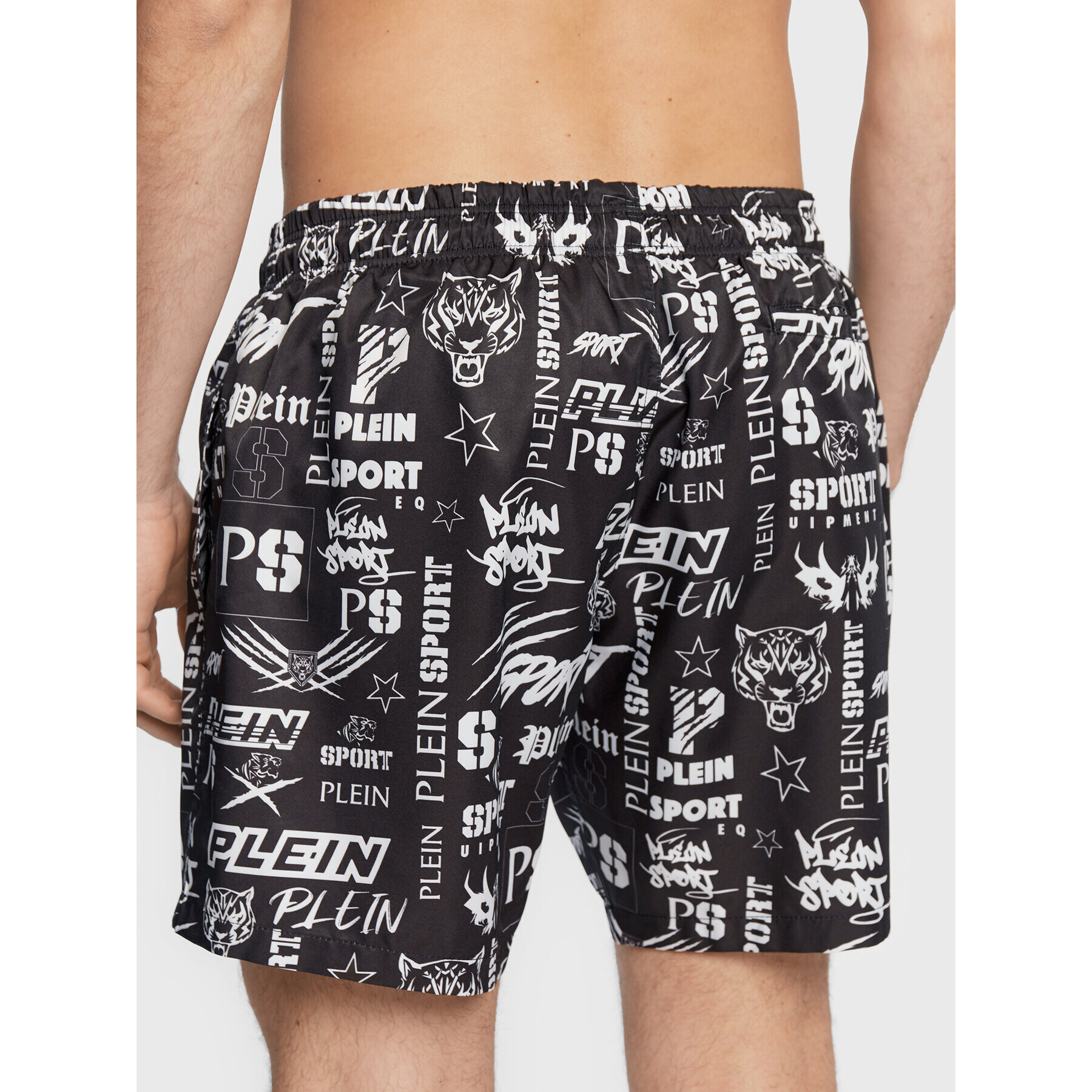 Plein Sport Plážové šortky FABC MMT0345 PNY002N Černá Regular Fit - Pepit.cz