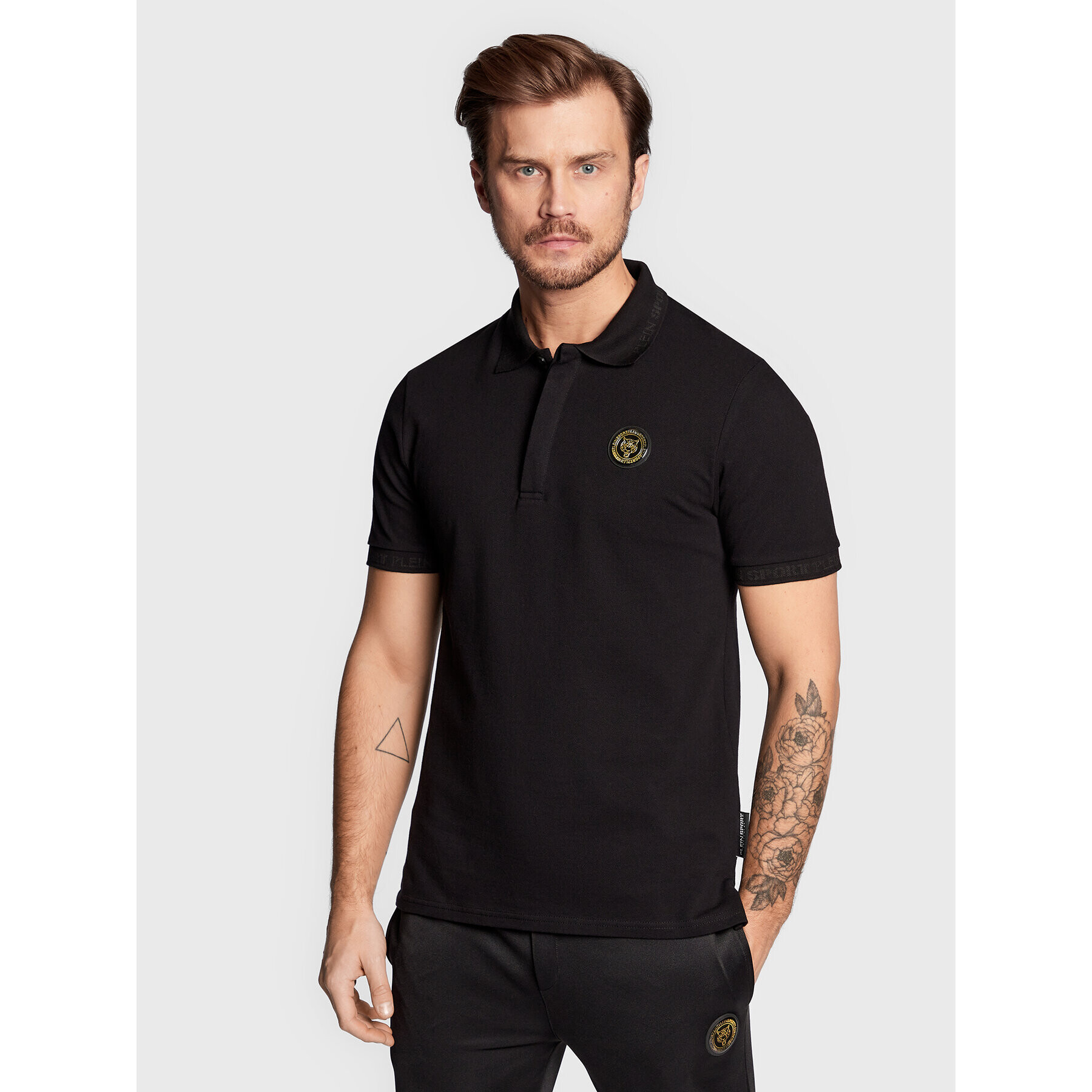 Plein Sport Polokošile Statement FABC MTK5755 PTE003N Černá Slim Fit - Pepit.cz