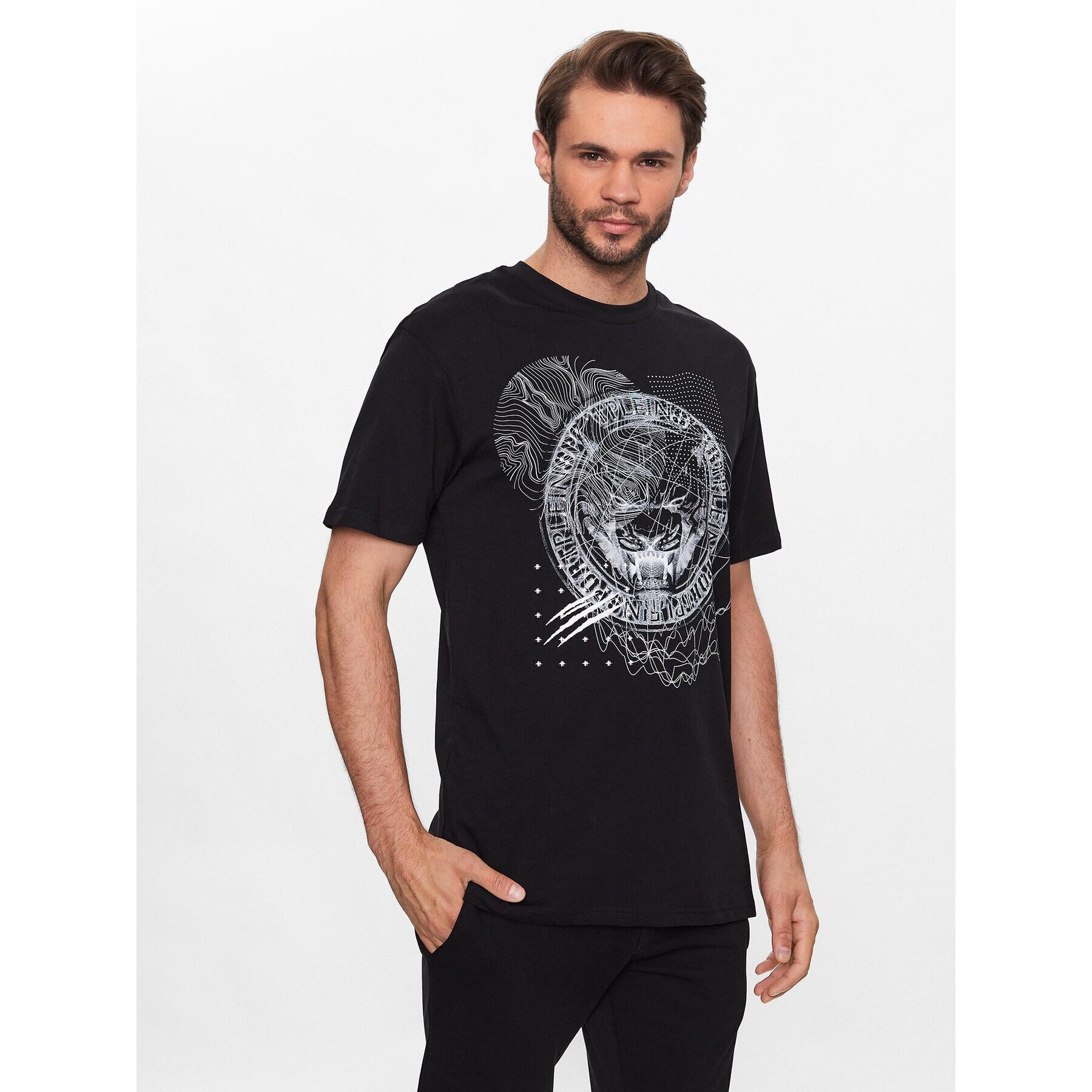 Plein Sport T-Shirt Tiger PACC MTK6322 SJY001N Černá Regular Fit - Pepit.cz