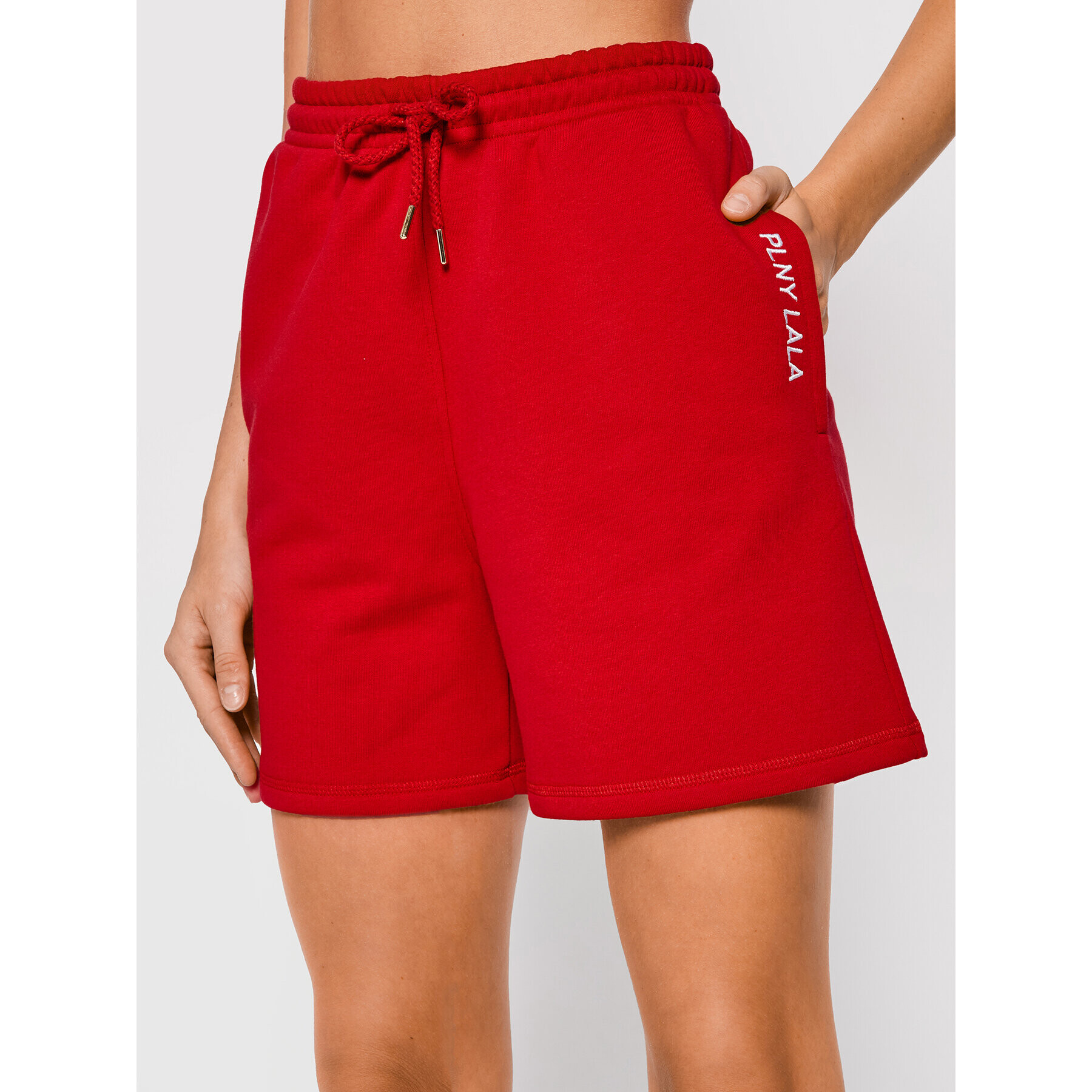 PLNY LALA Sportovní kraťasy Shorty PL-SI-SH-00006 Červená Loose Fit - Pepit.cz