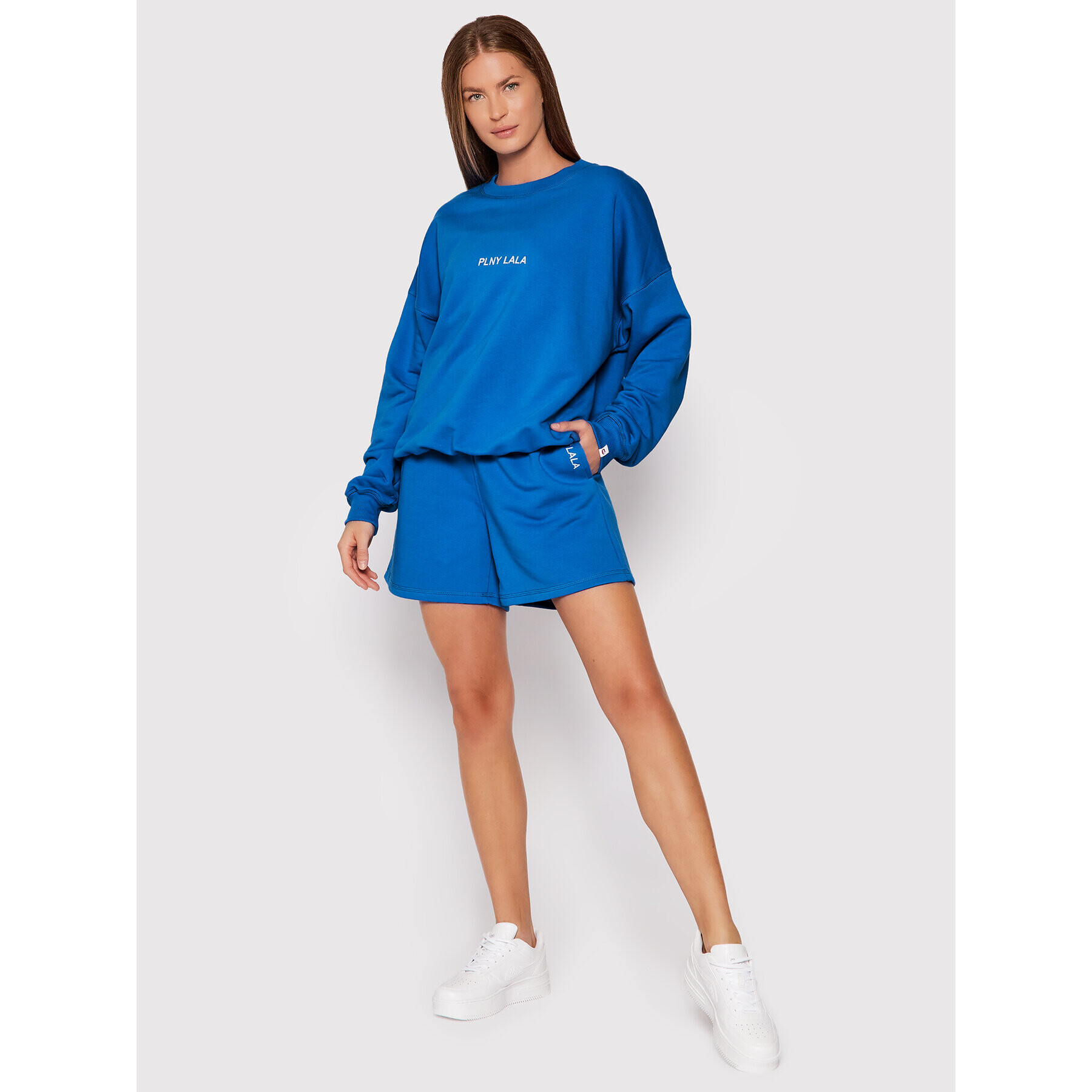 PLNY LALA Sportovní kraťasy Shorty PL-SI-SH-00007 Modrá Loose Fit - Pepit.cz