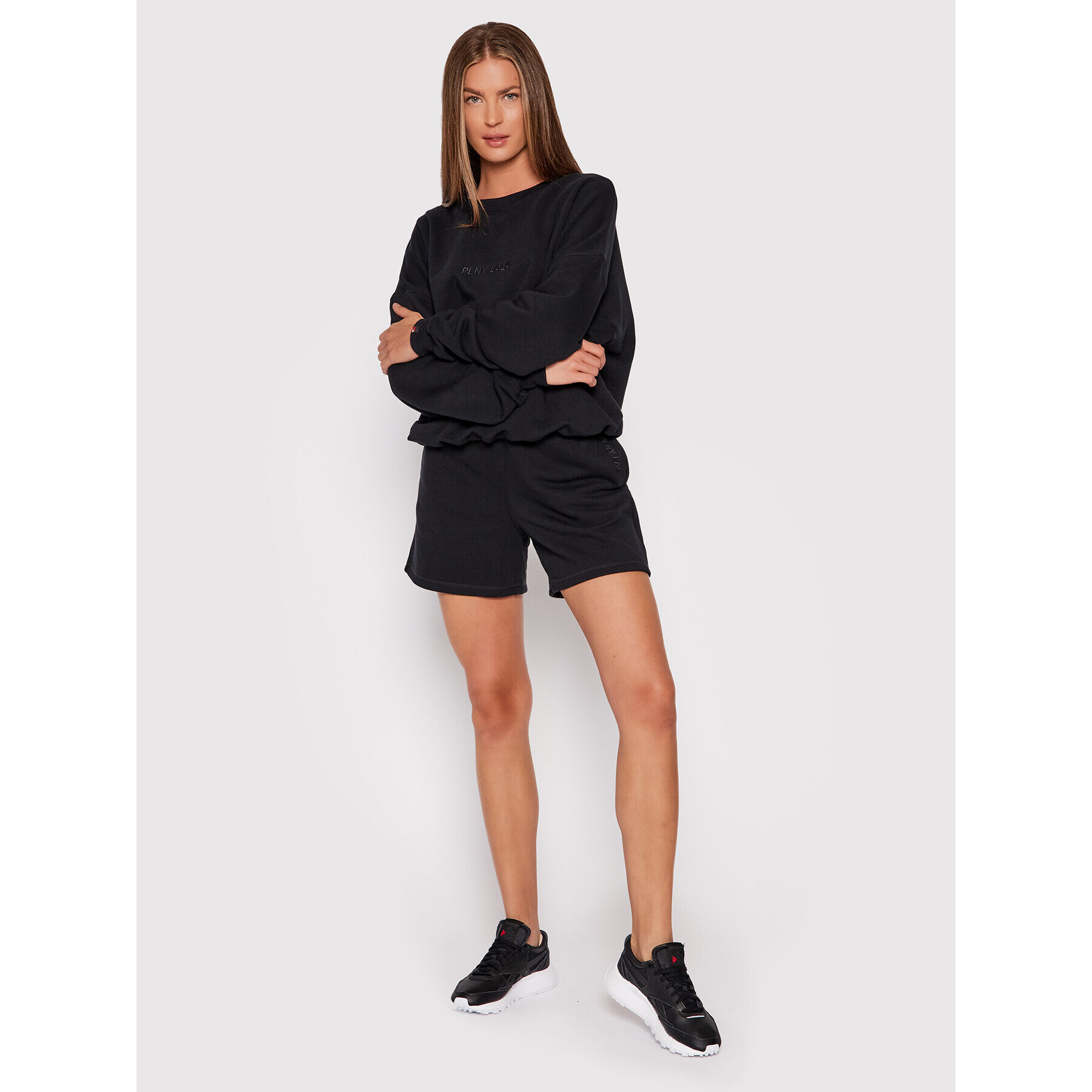 PLNY LALA Sportovní kraťasy Shorty PL-SI-SH-00010 Černá Loose Fit - Pepit.cz