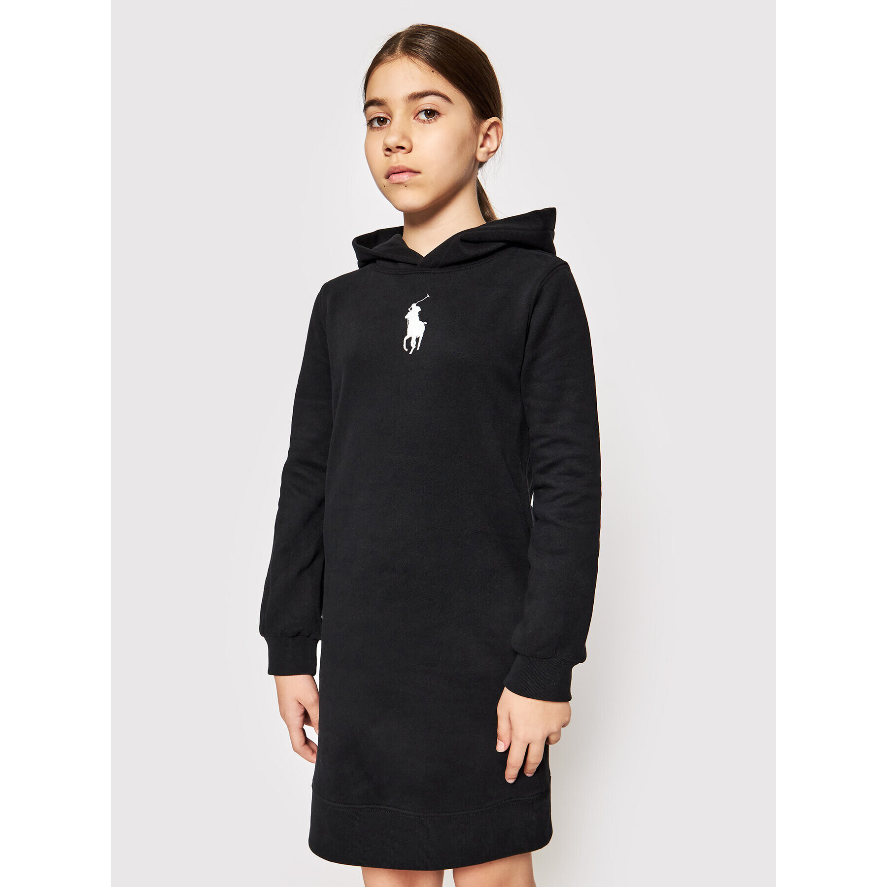 Polo Ralph Lauren Každodenní šaty Hood Flc Drs 313837221008 Černá Regular Fit - Pepit.cz