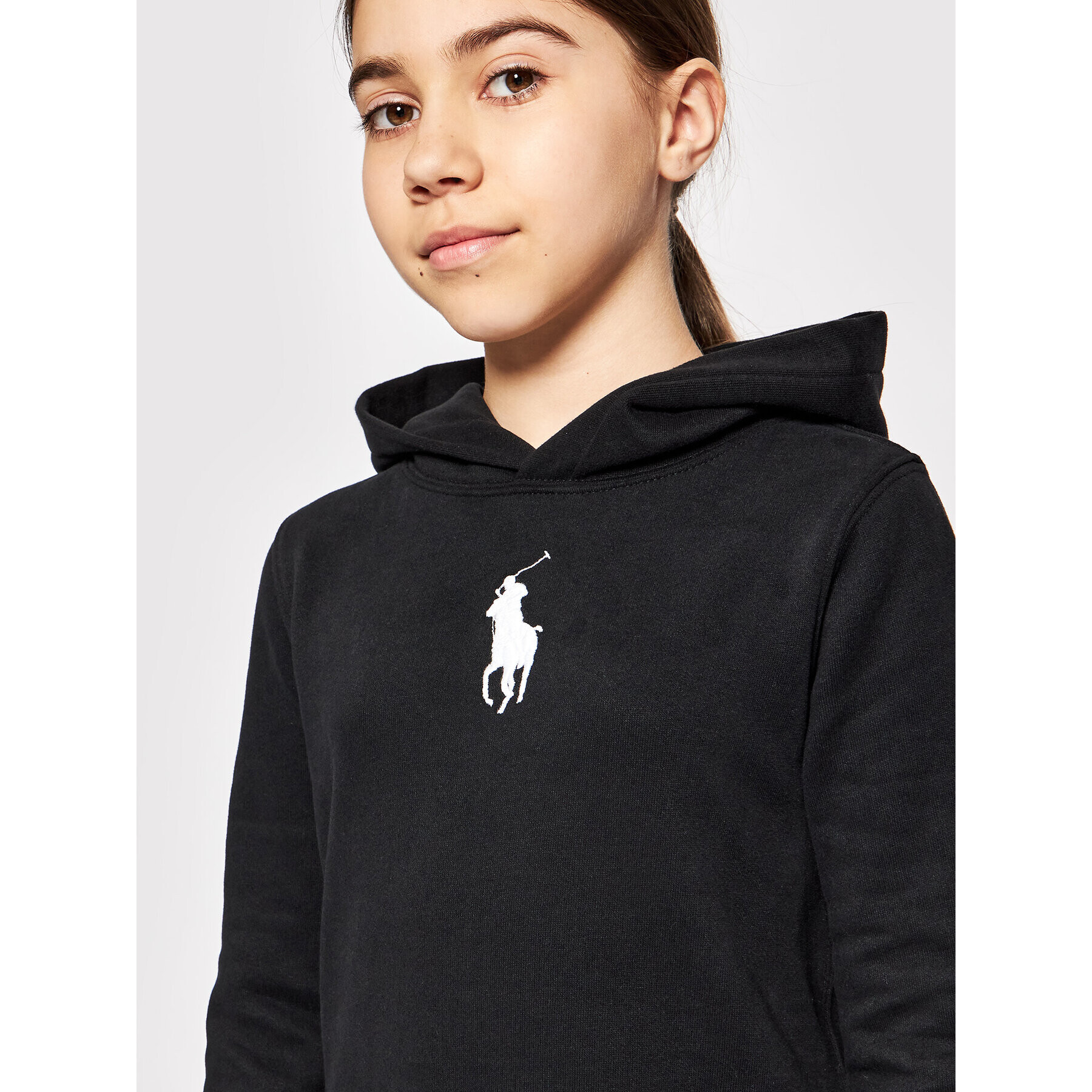 Polo Ralph Lauren Každodenní šaty Hood Flc Drs 313837221008 Černá Regular Fit - Pepit.cz