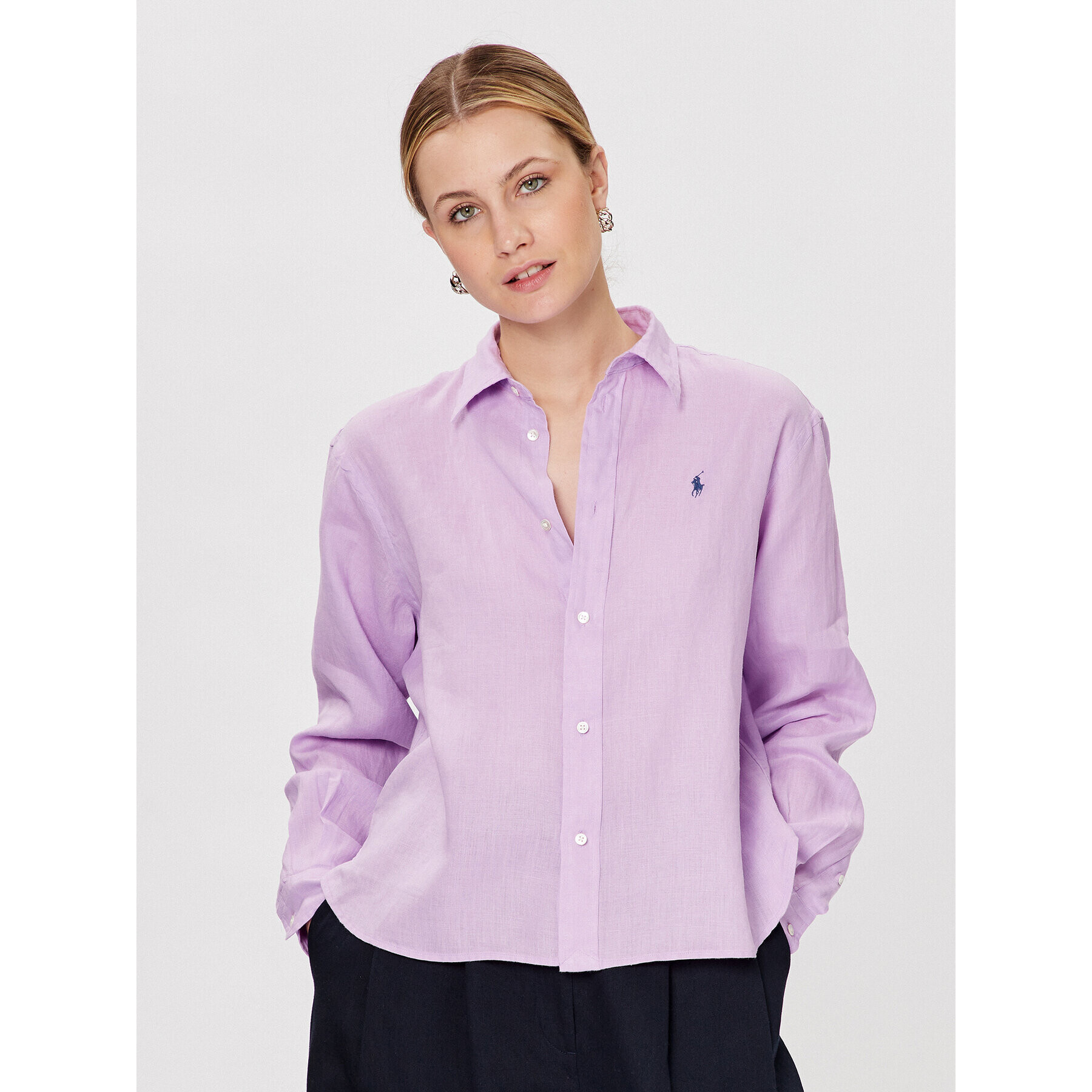 Polo Ralph Lauren Košile 211906109001 Fialová Regular Fit - Pepit.cz