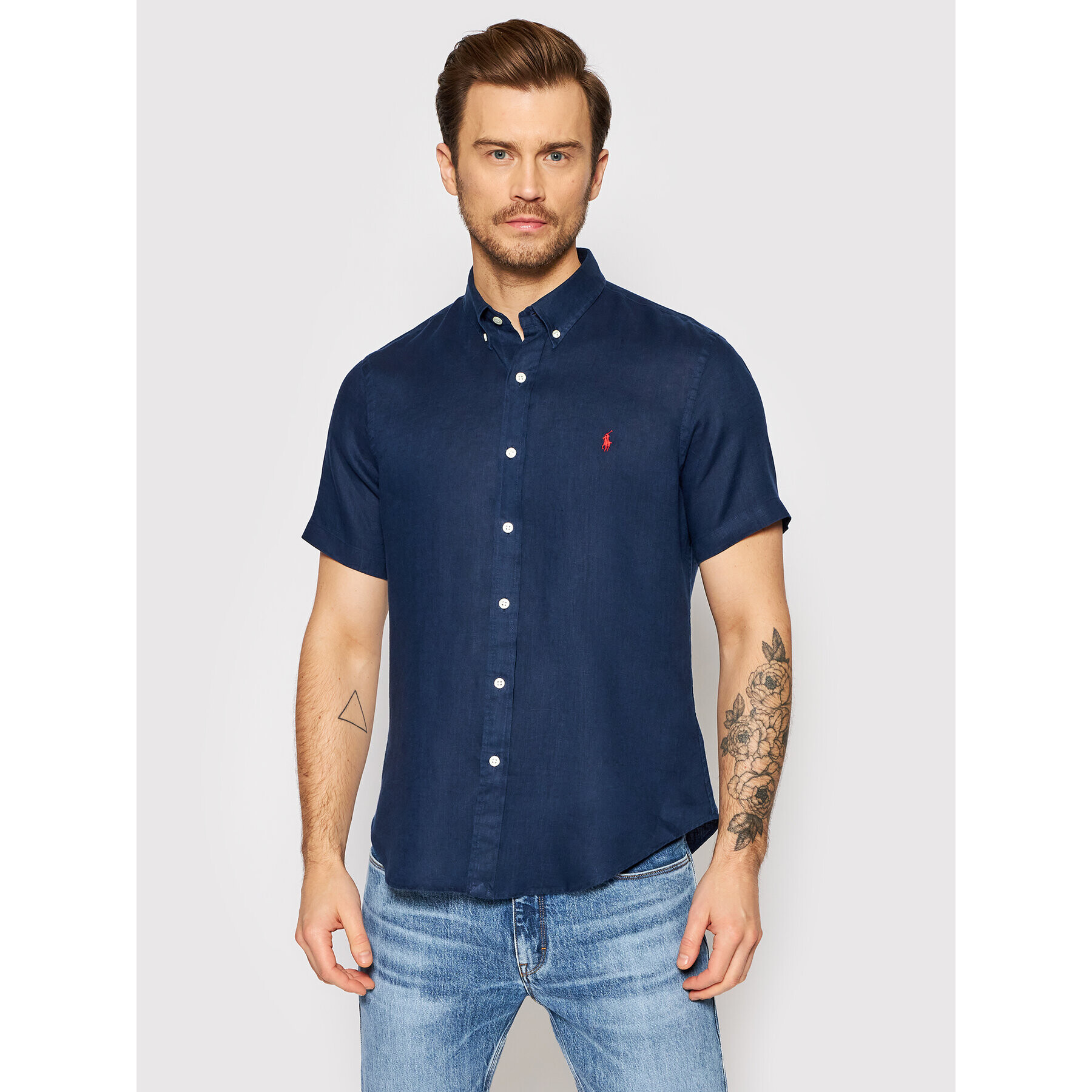 Polo Ralph Lauren Košile 710795453005 Tmavomodrá Slim Fit - Pepit.cz