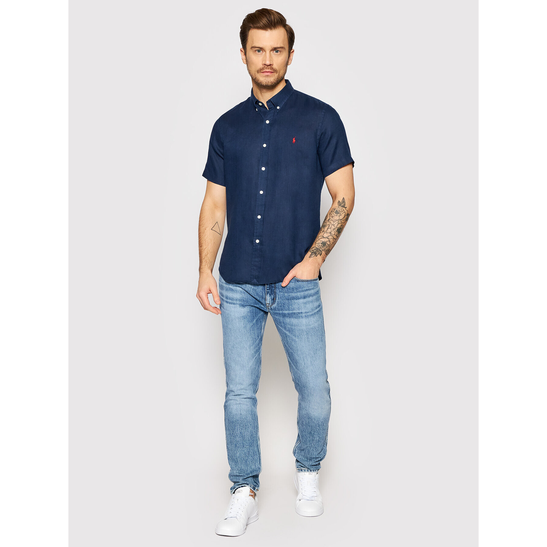 Polo Ralph Lauren Košile 710795453005 Tmavomodrá Slim Fit - Pepit.cz