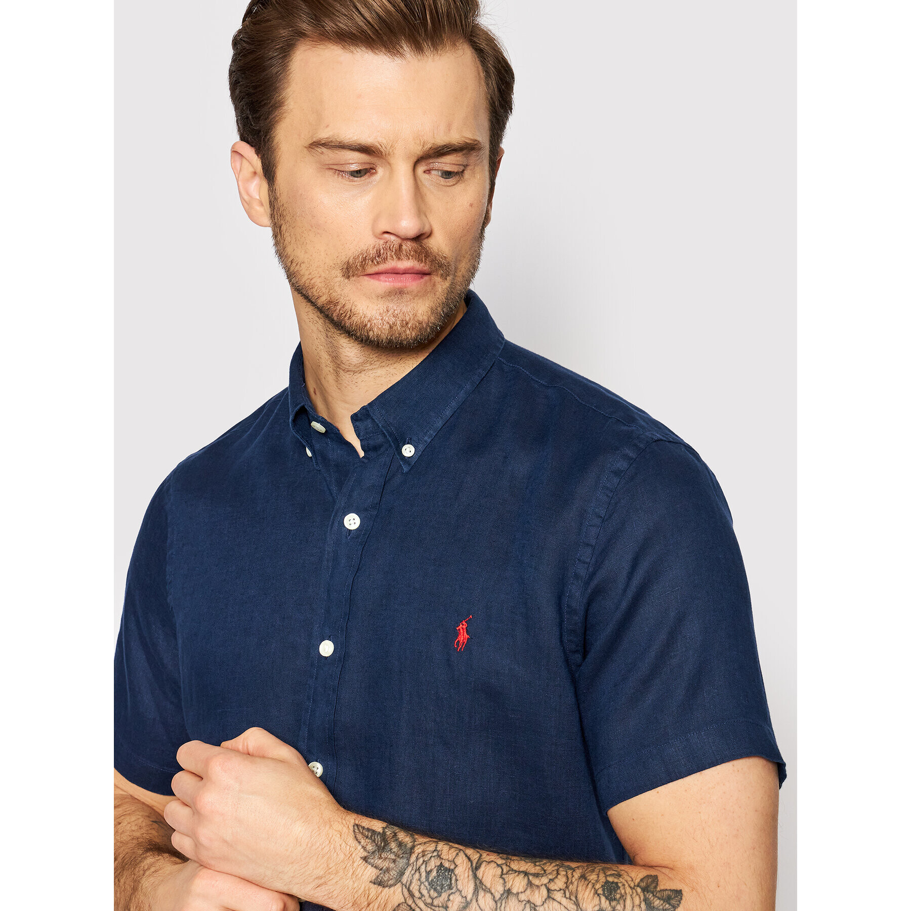 Polo Ralph Lauren Košile 710795453005 Tmavomodrá Slim Fit - Pepit.cz