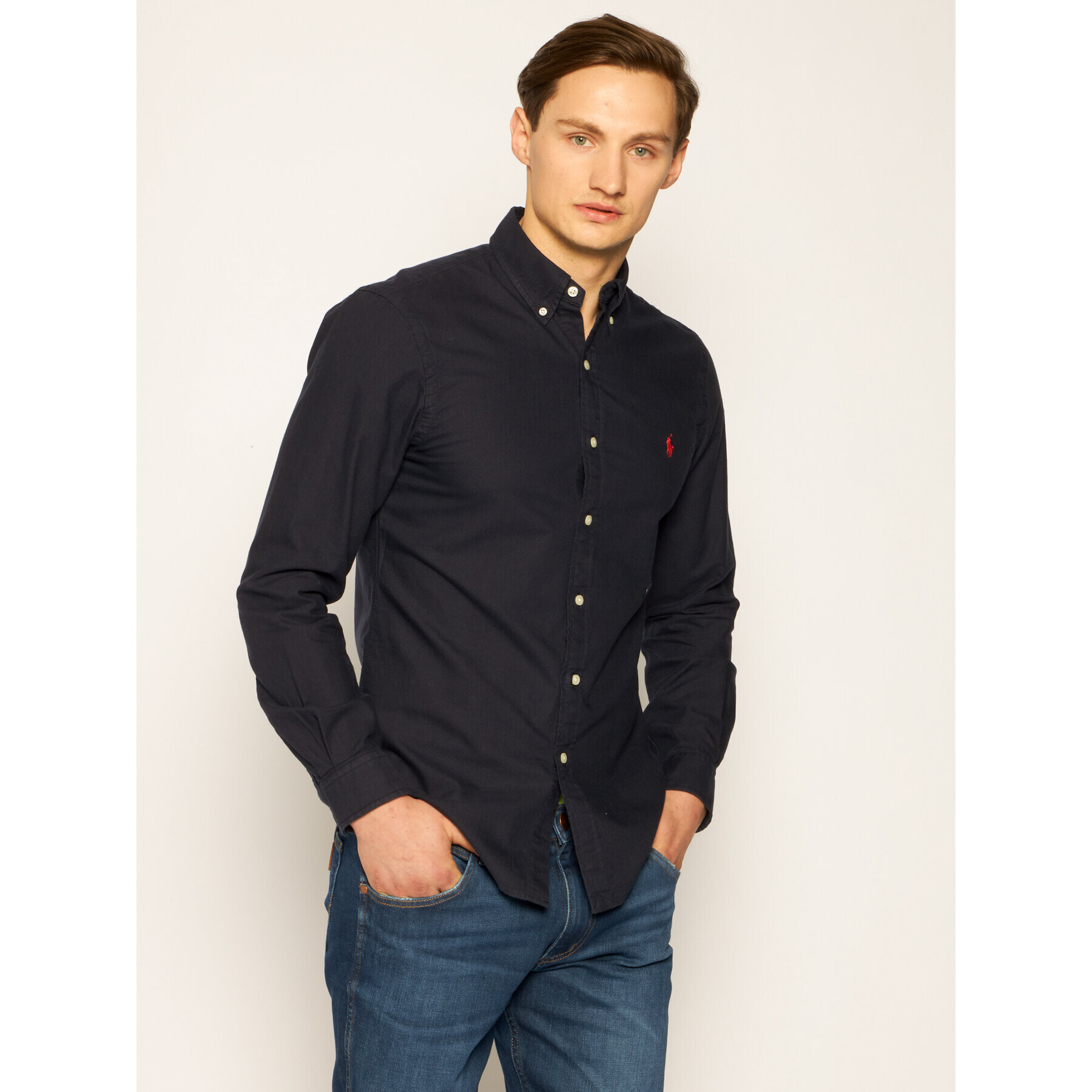 Polo Ralph Lauren Košile Bsr 710723610 Tmavomodrá Slim Fit - Pepit.cz