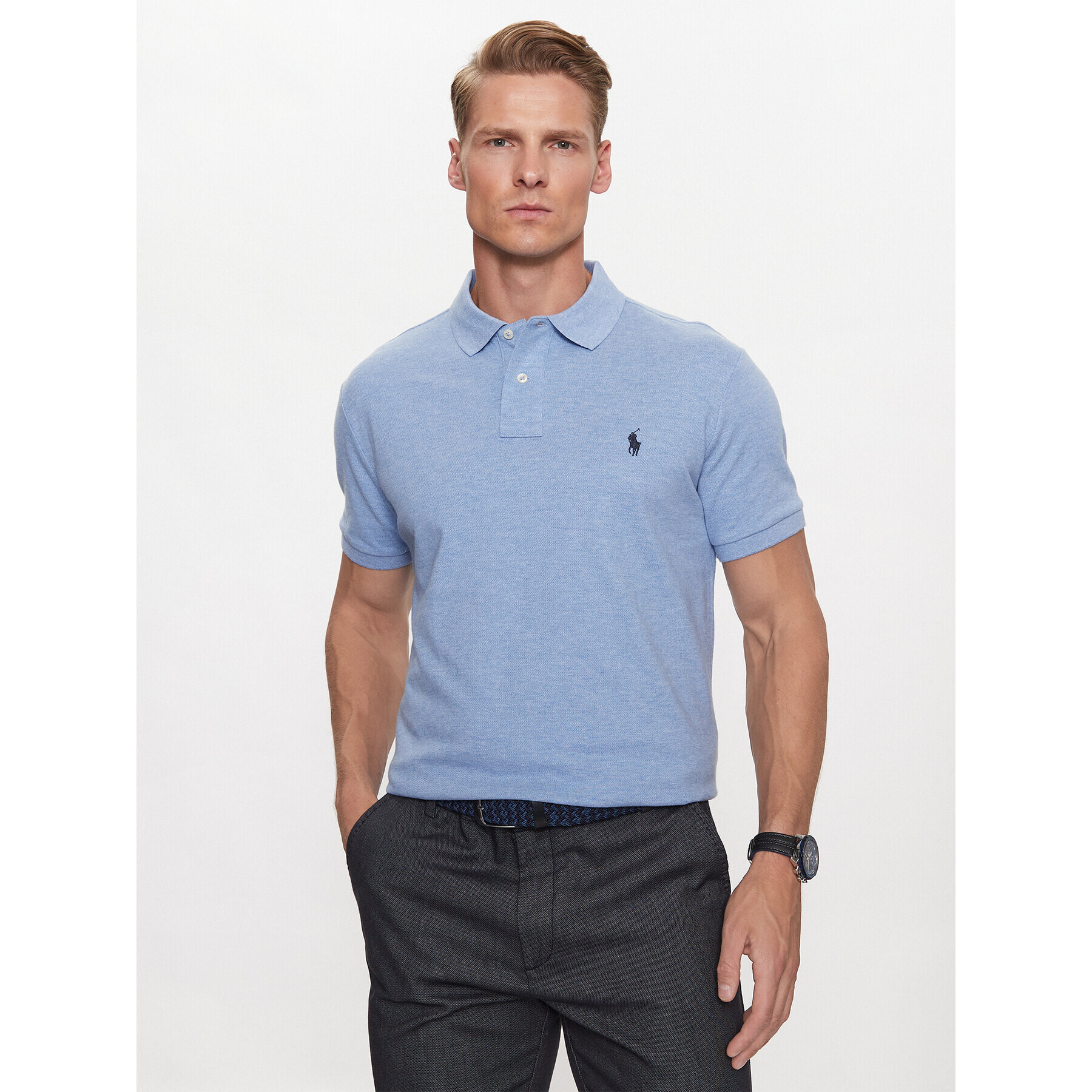 Polo Ralph Lauren Polokošile 710666998007 Modrá Custom Slim Fit - Pepit.cz