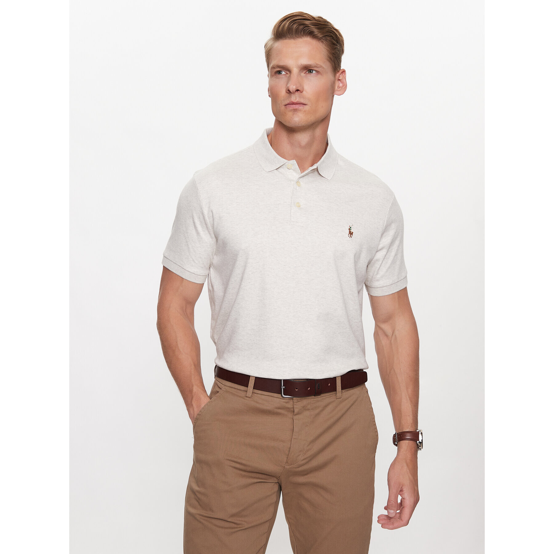 Polo Ralph Lauren Polokošile 710713130002 Šedá Custom Slim Fit - Pepit.cz