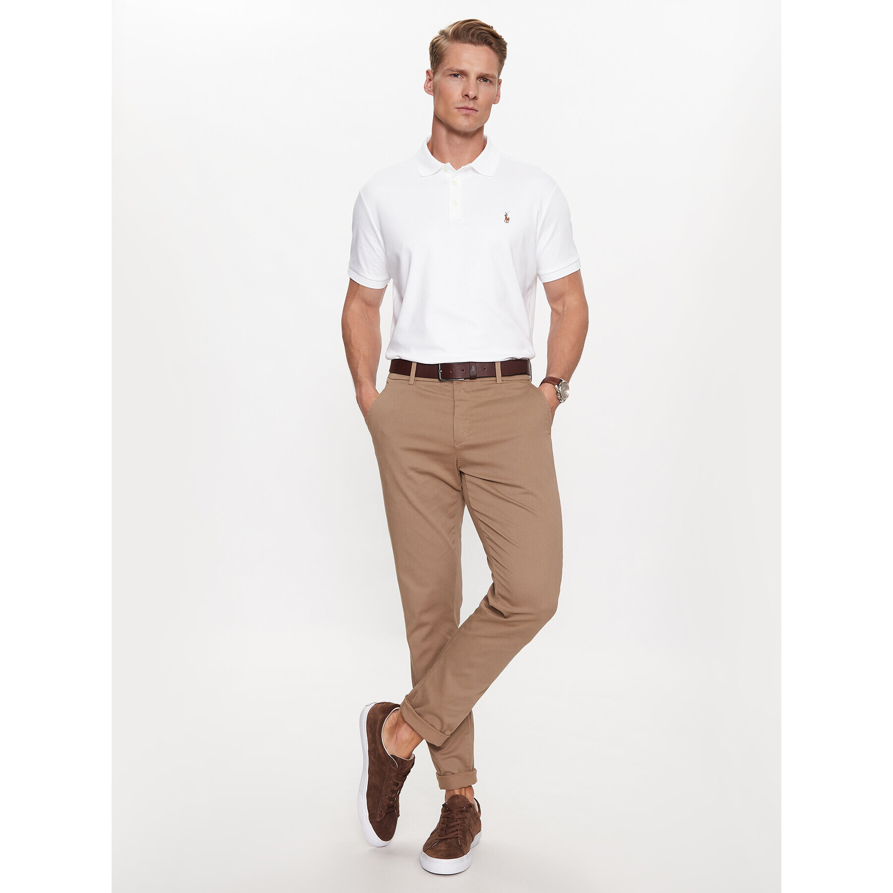 Polo Ralph Lauren Polokošile 710713130003 Bílá Custom Slim Fit - Pepit.cz