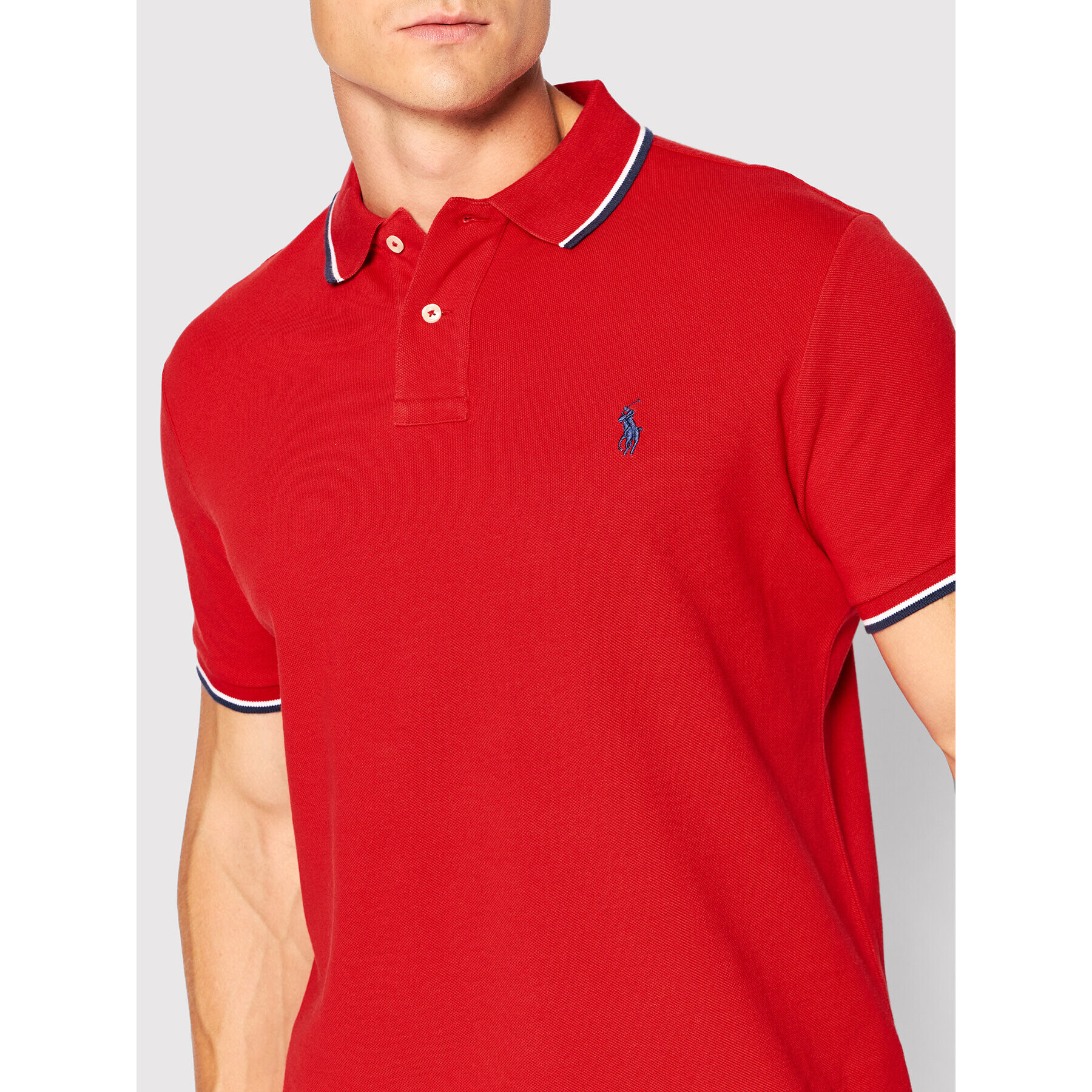 Polo Ralph Lauren Polokošile 710842621004 Červená Custom Slim Fit - Pepit.cz