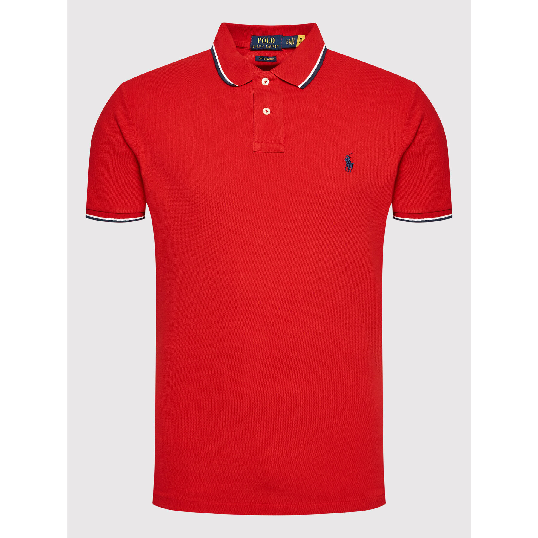 Polo Ralph Lauren Polokošile 710842621004 Červená Custom Slim Fit - Pepit.cz