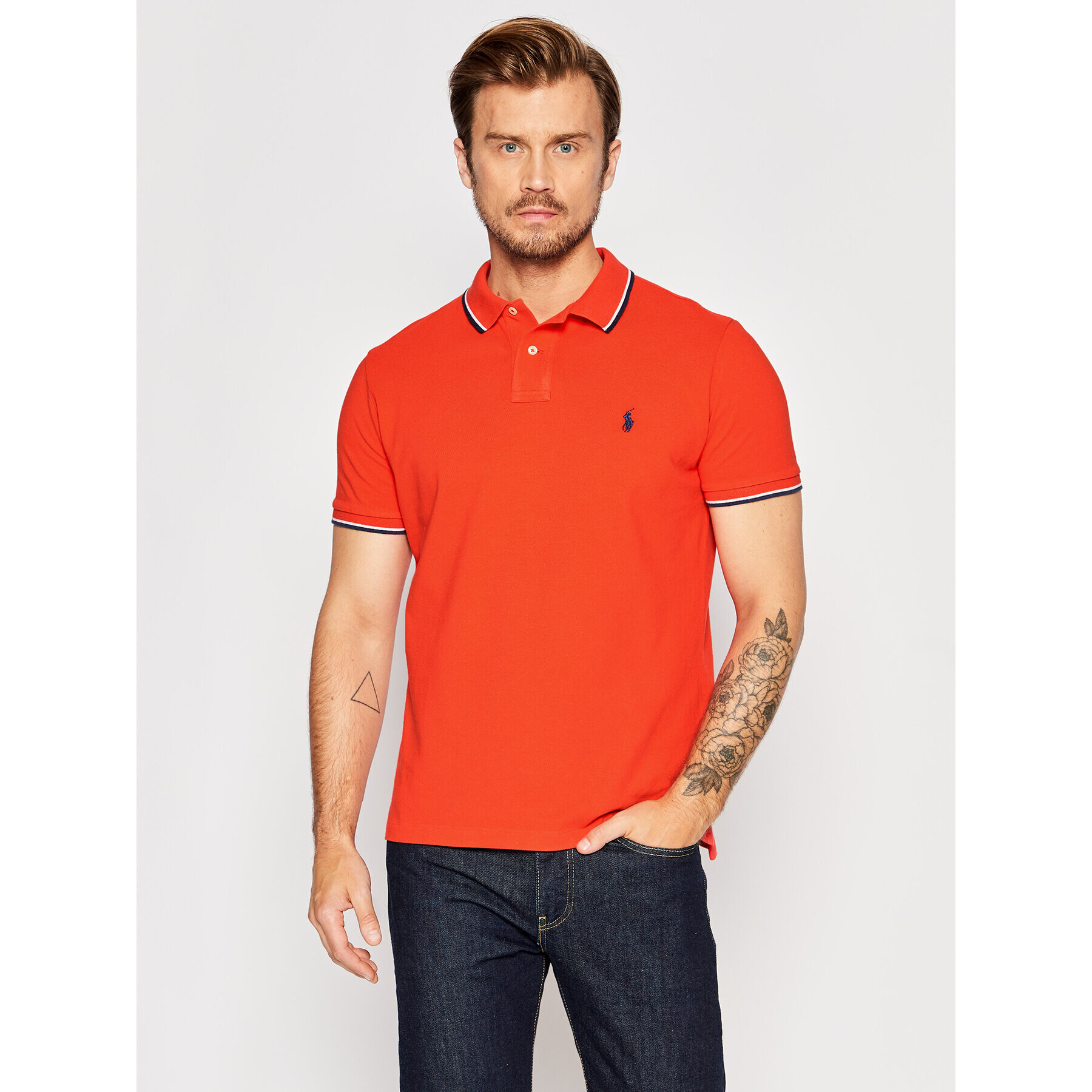 Polo Ralph Lauren Polokošile 710842621016 Červená Custom Slim Fit - Pepit.cz