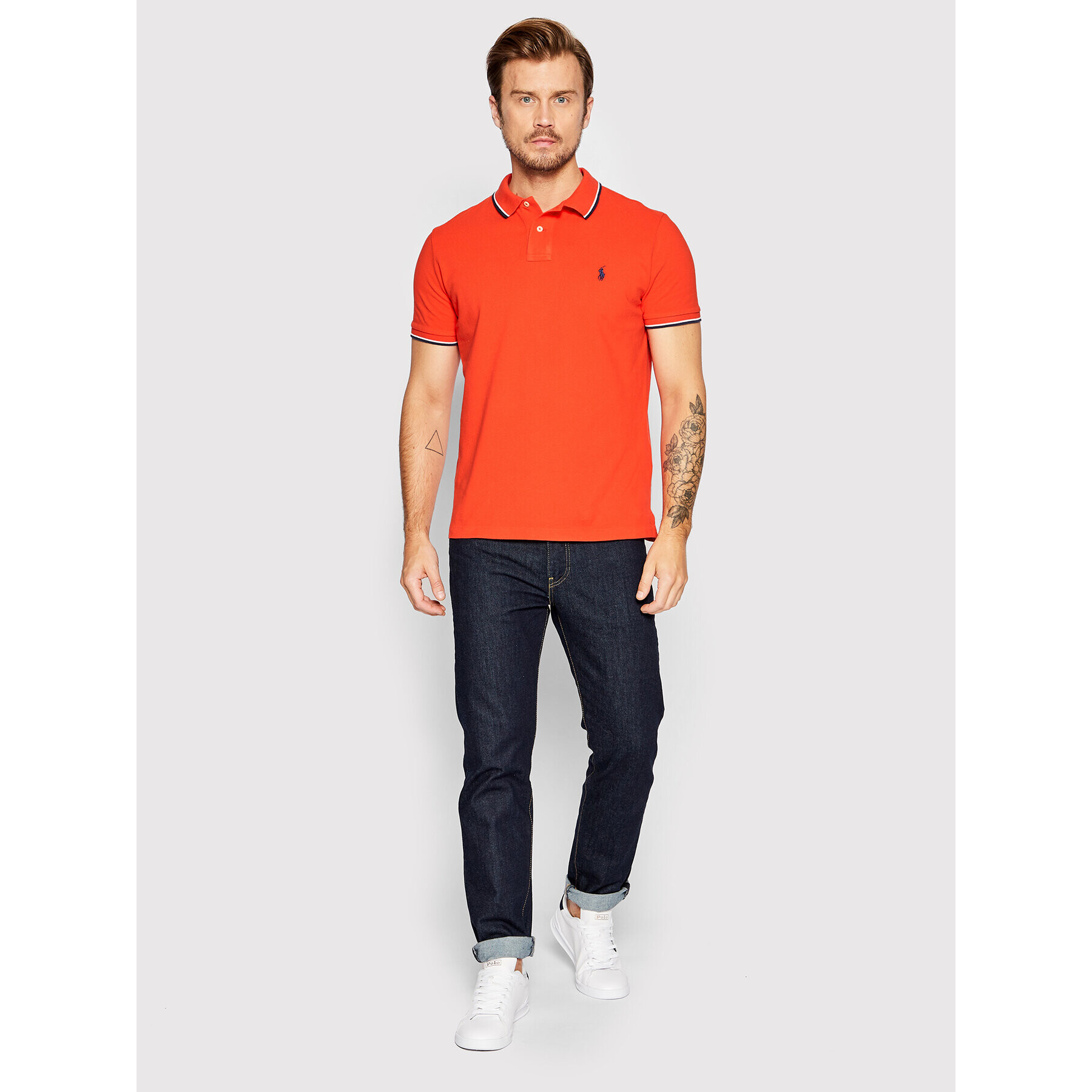 Polo Ralph Lauren Polokošile 710842621016 Červená Custom Slim Fit - Pepit.cz