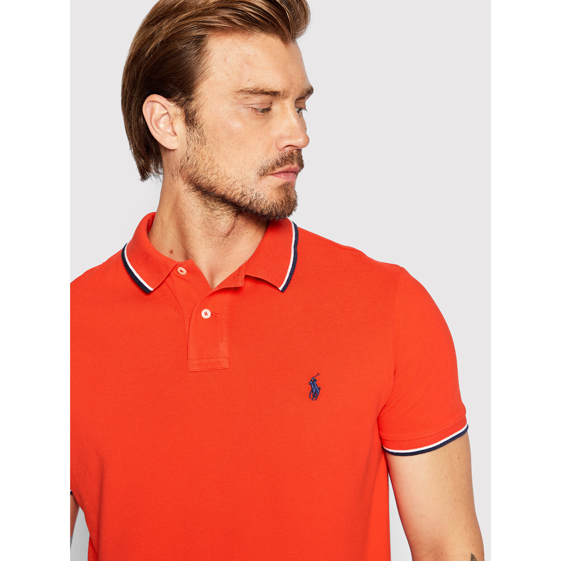 Polo Ralph Lauren Polokošile 710842621016 Červená Custom Slim Fit - Pepit.cz