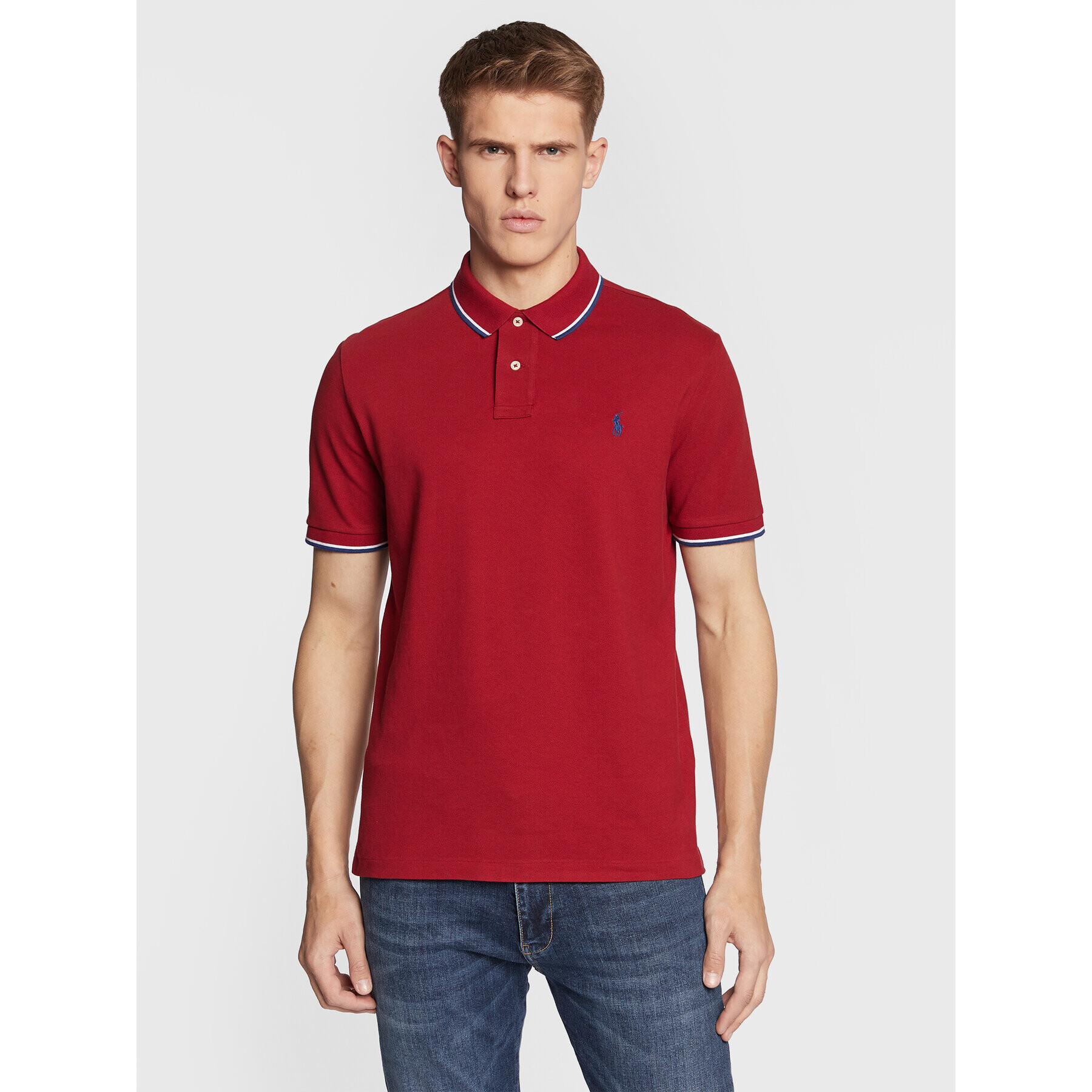 Polo Ralph Lauren Polokošile 710842621023 Červená Custom Slim Fit - Pepit.cz