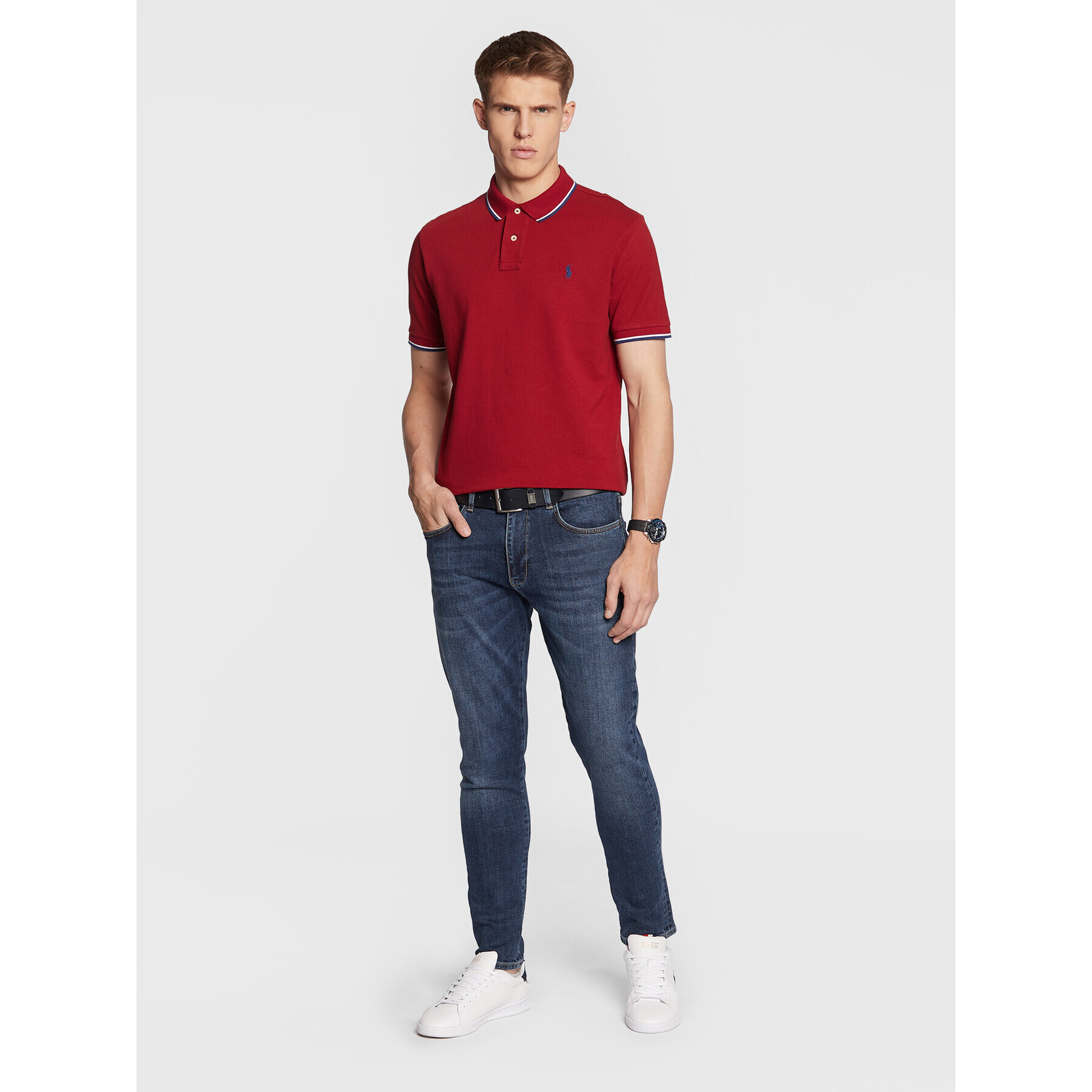 Polo Ralph Lauren Polokošile 710842621023 Červená Custom Slim Fit - Pepit.cz