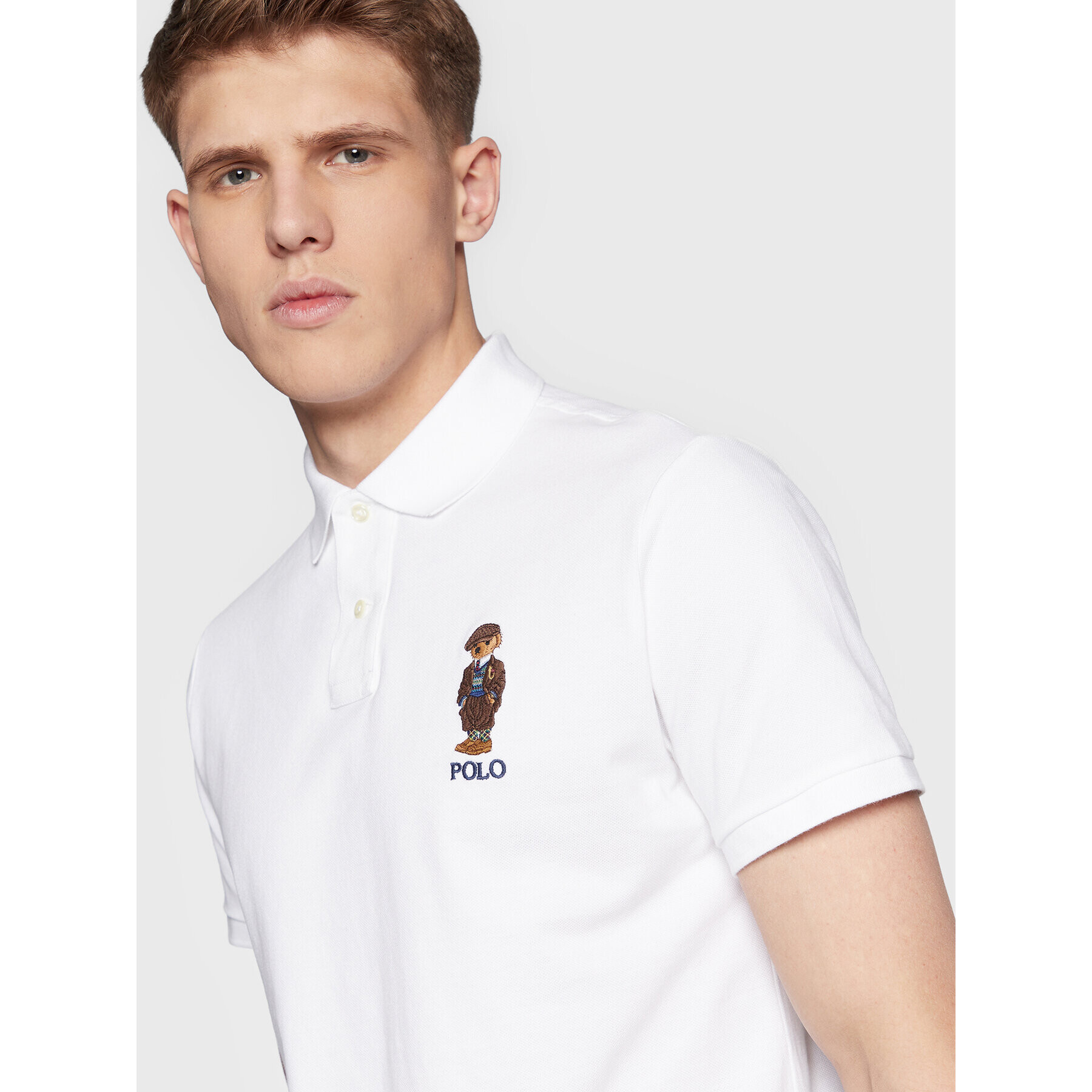 Polo Ralph Lauren Polokošile 710853312015 Bílá Slim Fit - Pepit.cz