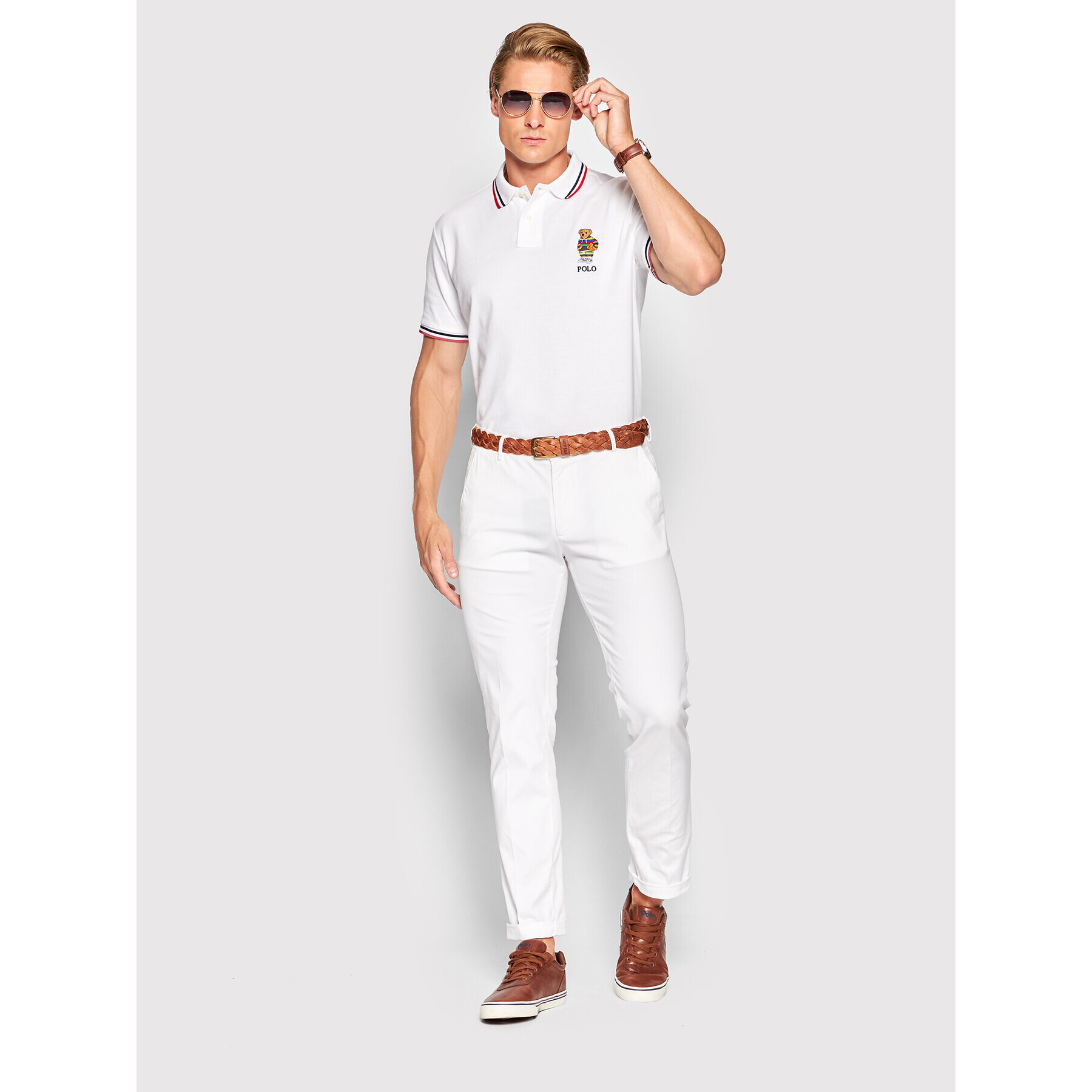 Polo Ralph Lauren Polokošile 710863211003 Bílá Custom Slim Fit - Pepit.cz