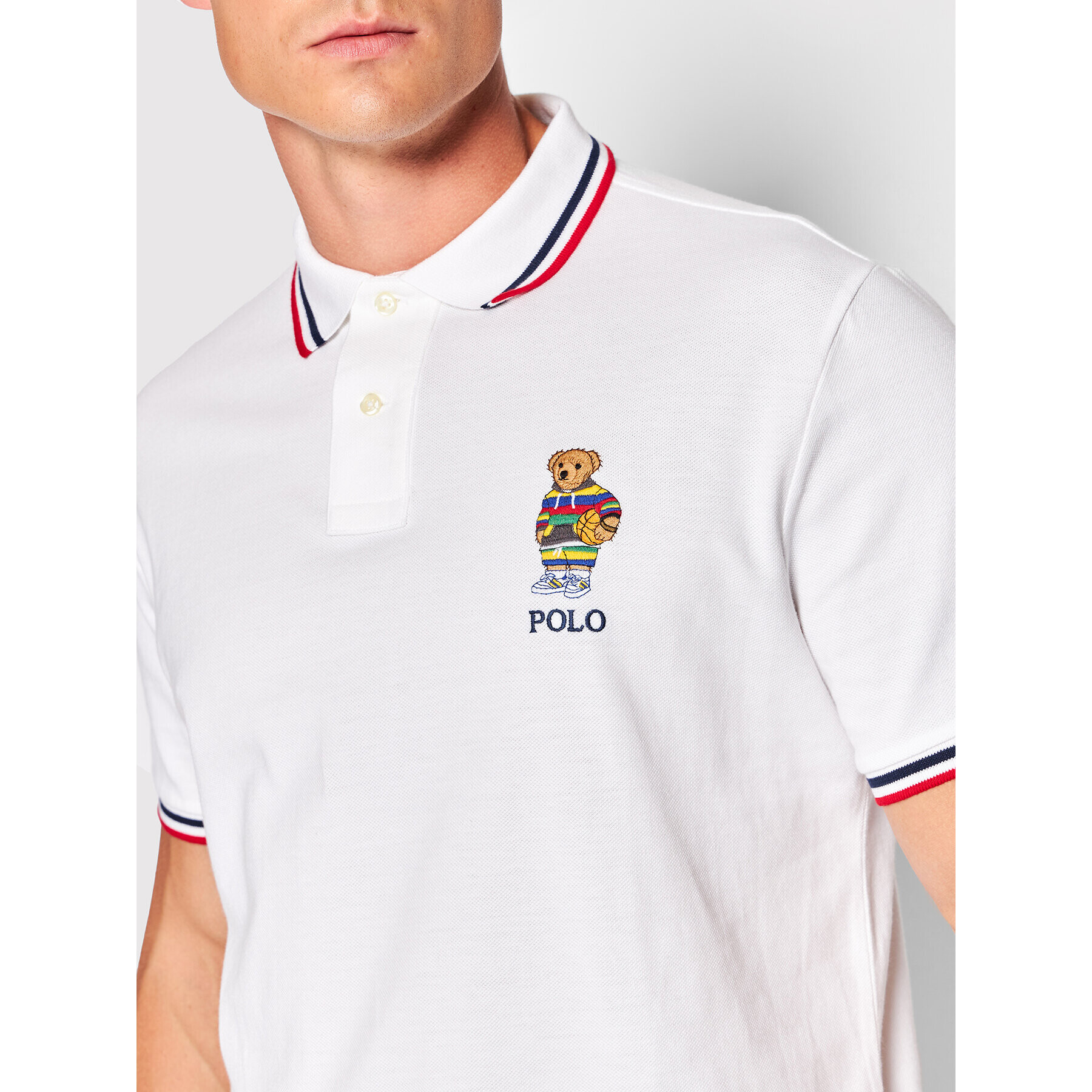 Polo Ralph Lauren Polokošile 710863211003 Bílá Custom Slim Fit - Pepit.cz