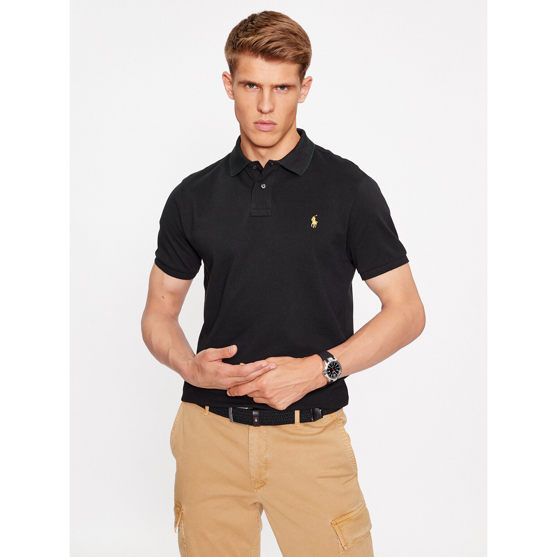 Polo Ralph Lauren Polokošile 710880327001 Černá Custom Fit - Pepit.cz