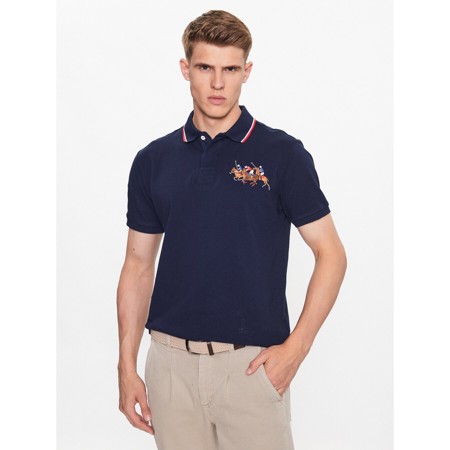 Polo Ralph Lauren Polokošile 710900614006 Tmavomodrá Custom Slim Fit - Pepit.cz