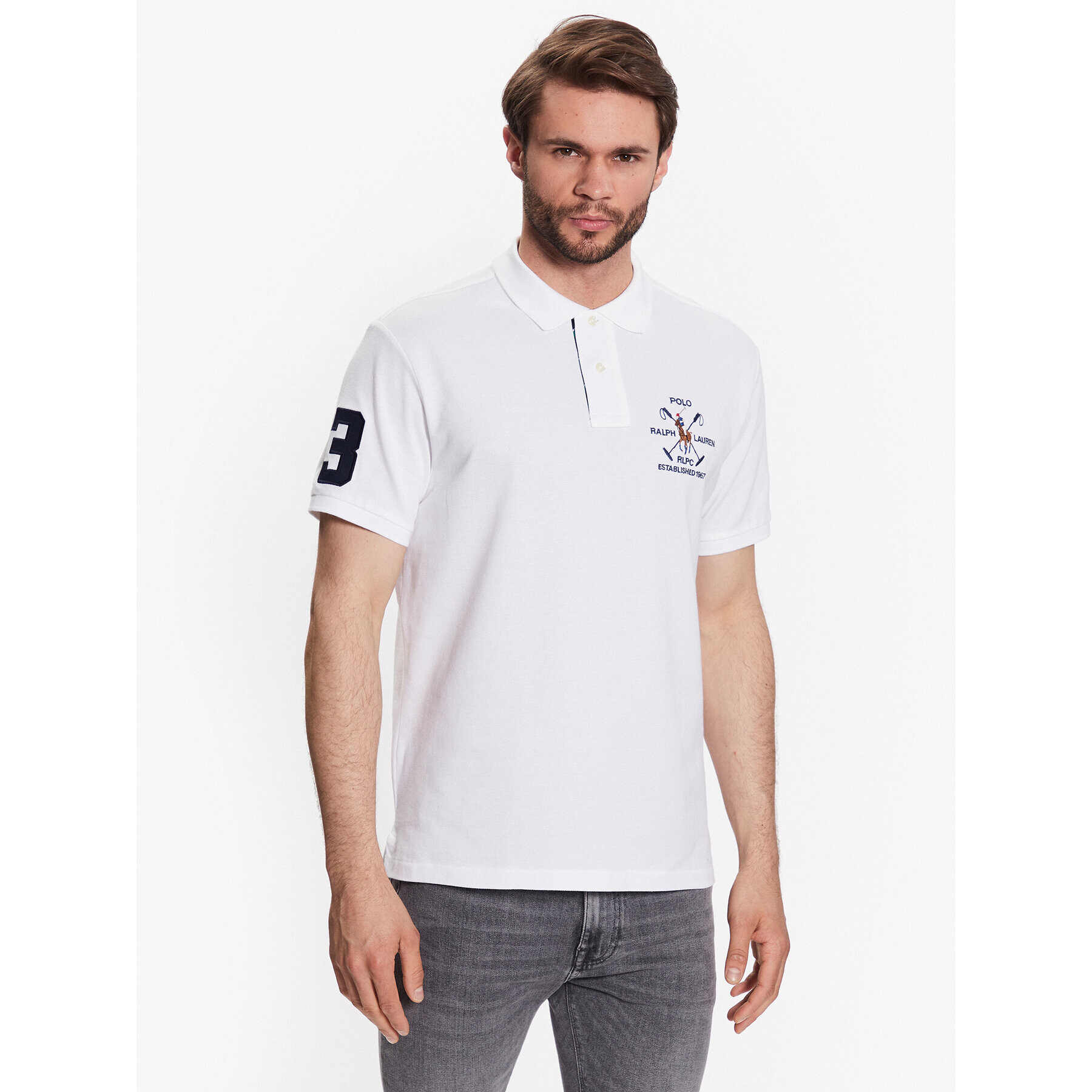 Polo Ralph Lauren Polokošile 710900615001 Bílá Custom Slim Fit - Pepit.cz