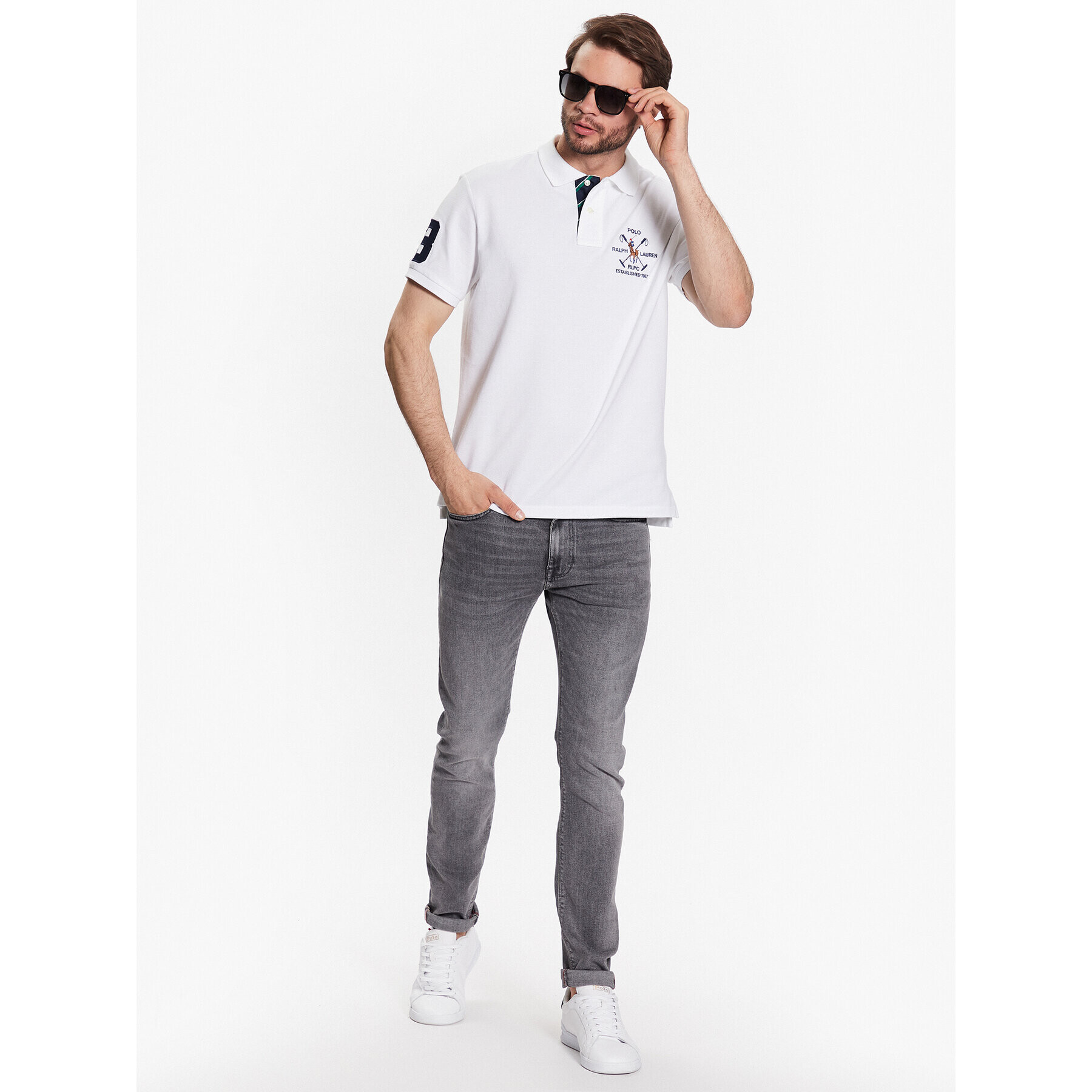 Polo Ralph Lauren Polokošile 710900615001 Bílá Custom Slim Fit - Pepit.cz