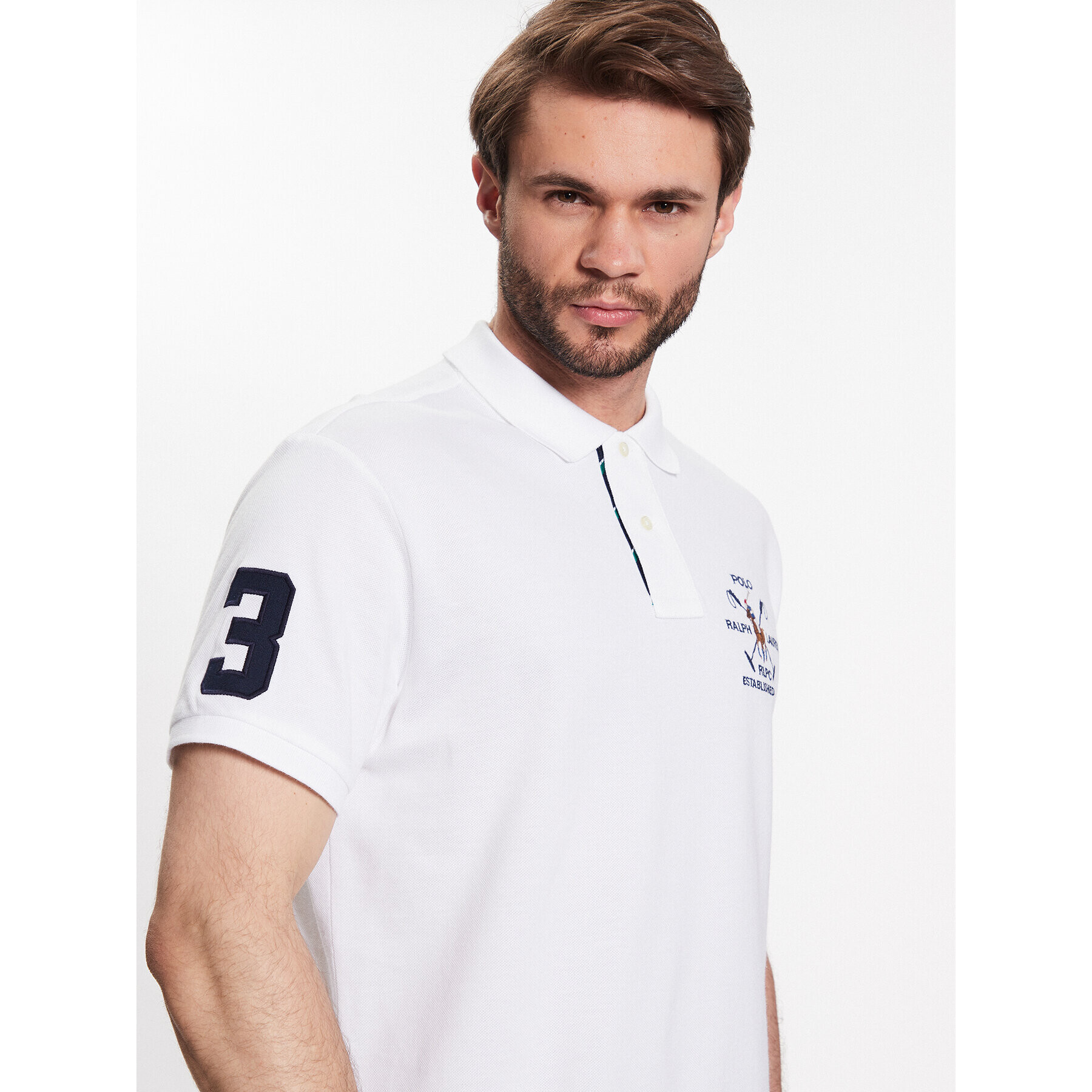 Polo Ralph Lauren Polokošile 710900615001 Bílá Custom Slim Fit - Pepit.cz