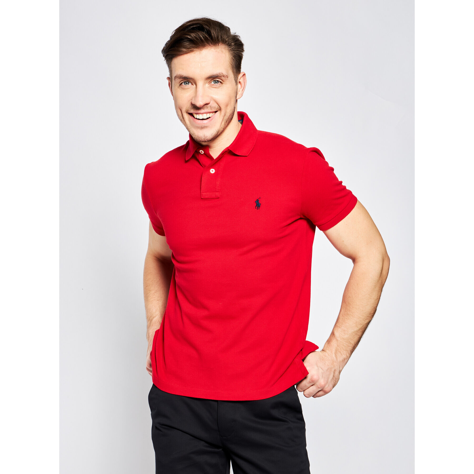 Polo Ralph Lauren Polokošile Core Replen 710666998 Červená Custom Slim Fit - Pepit.cz