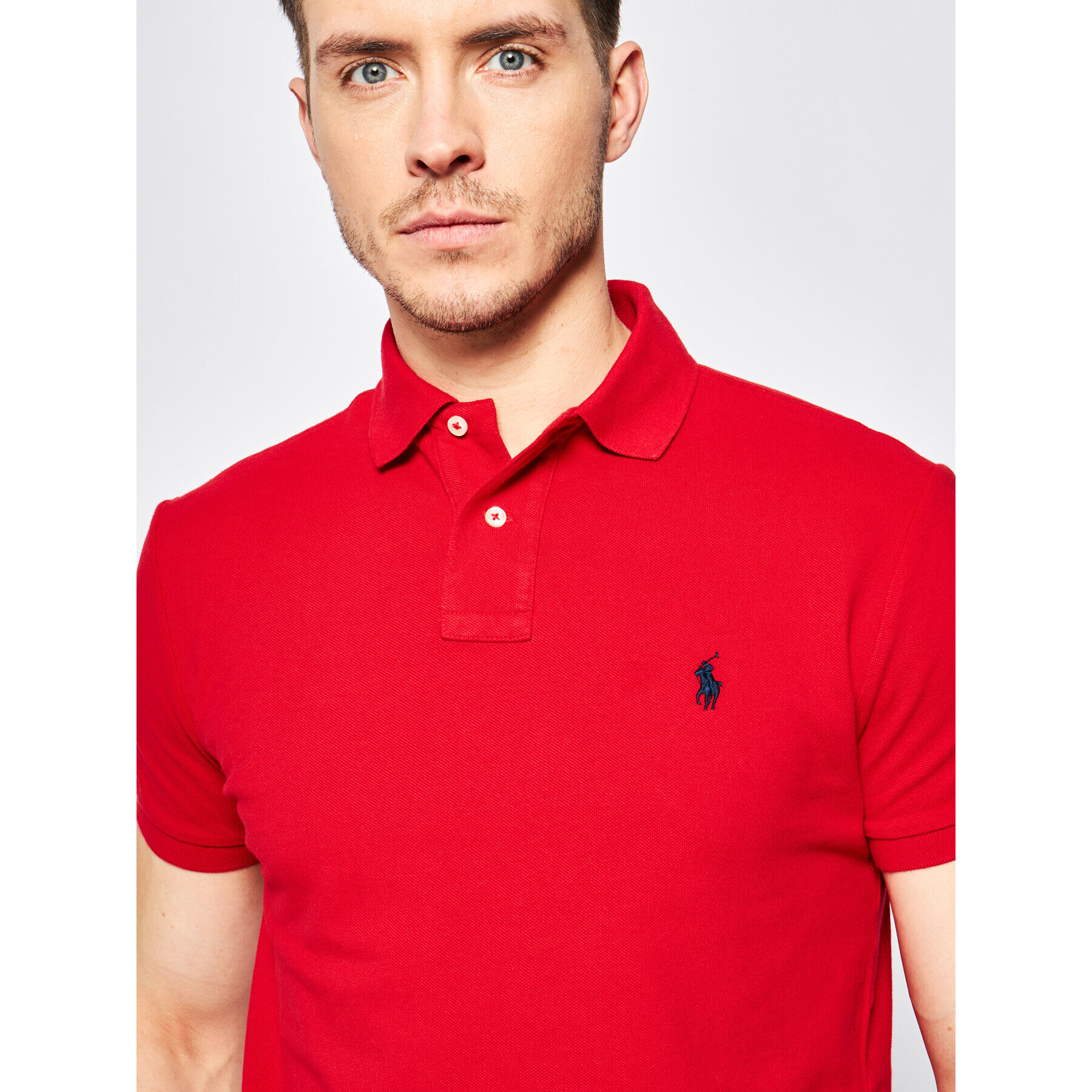 Polo Ralph Lauren Polokošile Core Replen 710666998 Červená Custom Slim Fit - Pepit.cz