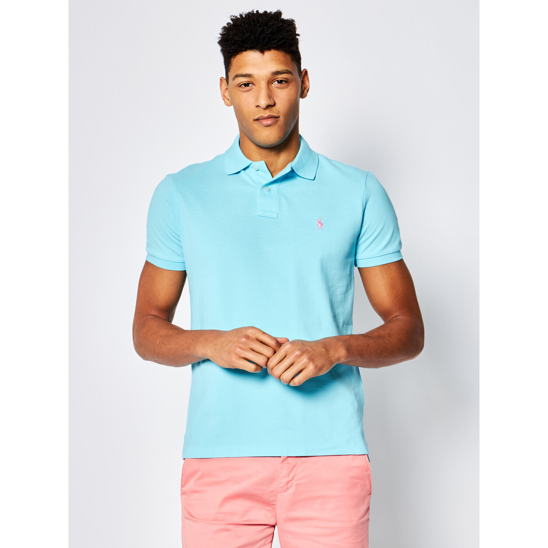 Polo Ralph Lauren Polokošile Core Replen 710782592 Modrá Custom Slim Fit - Pepit.cz