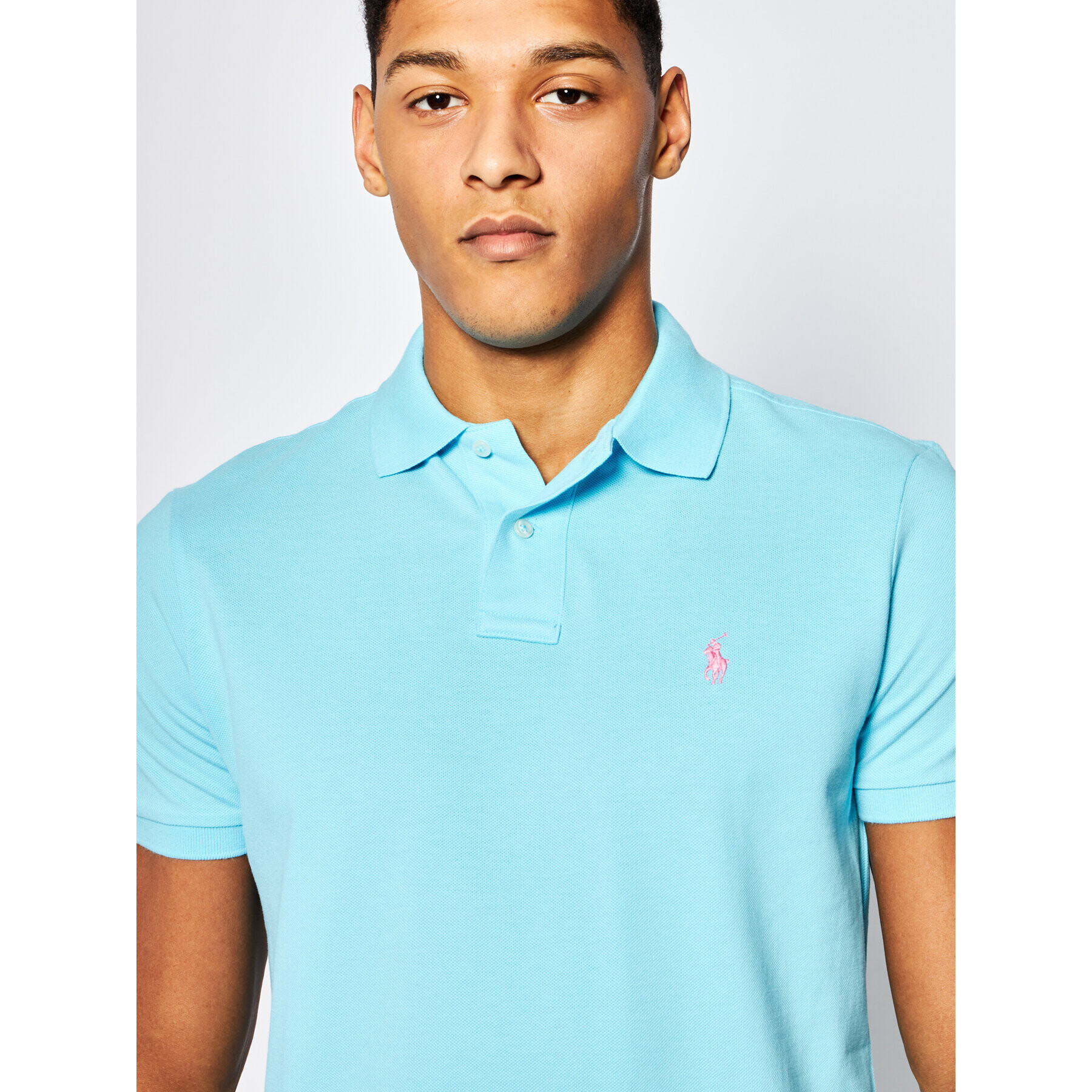 Polo Ralph Lauren Polokošile Core Replen 710782592 Modrá Custom Slim Fit - Pepit.cz