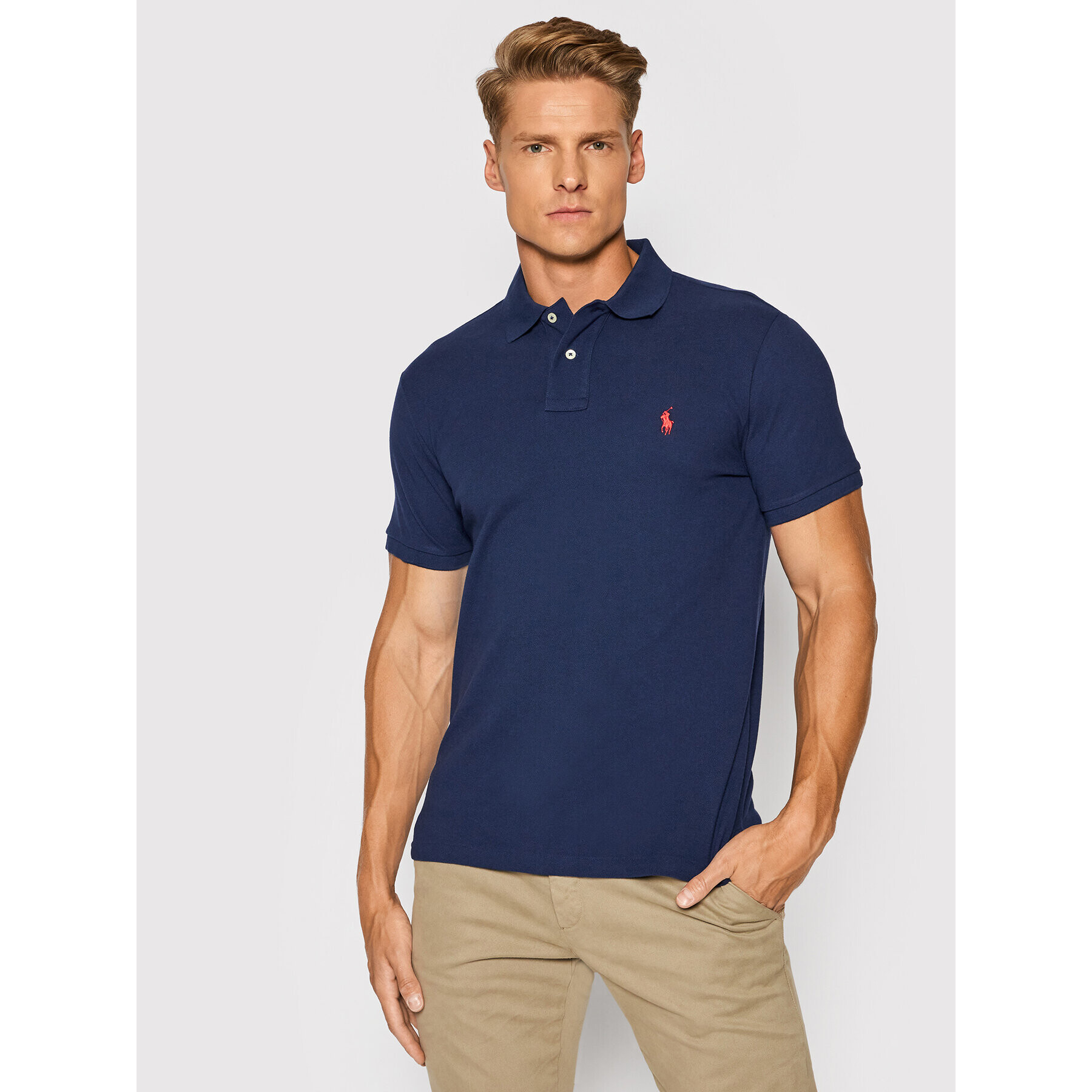 Polo Ralph Lauren Polokošile Core Replen 710782592 Tmavomodrá Custom Slim Fit - Pepit.cz