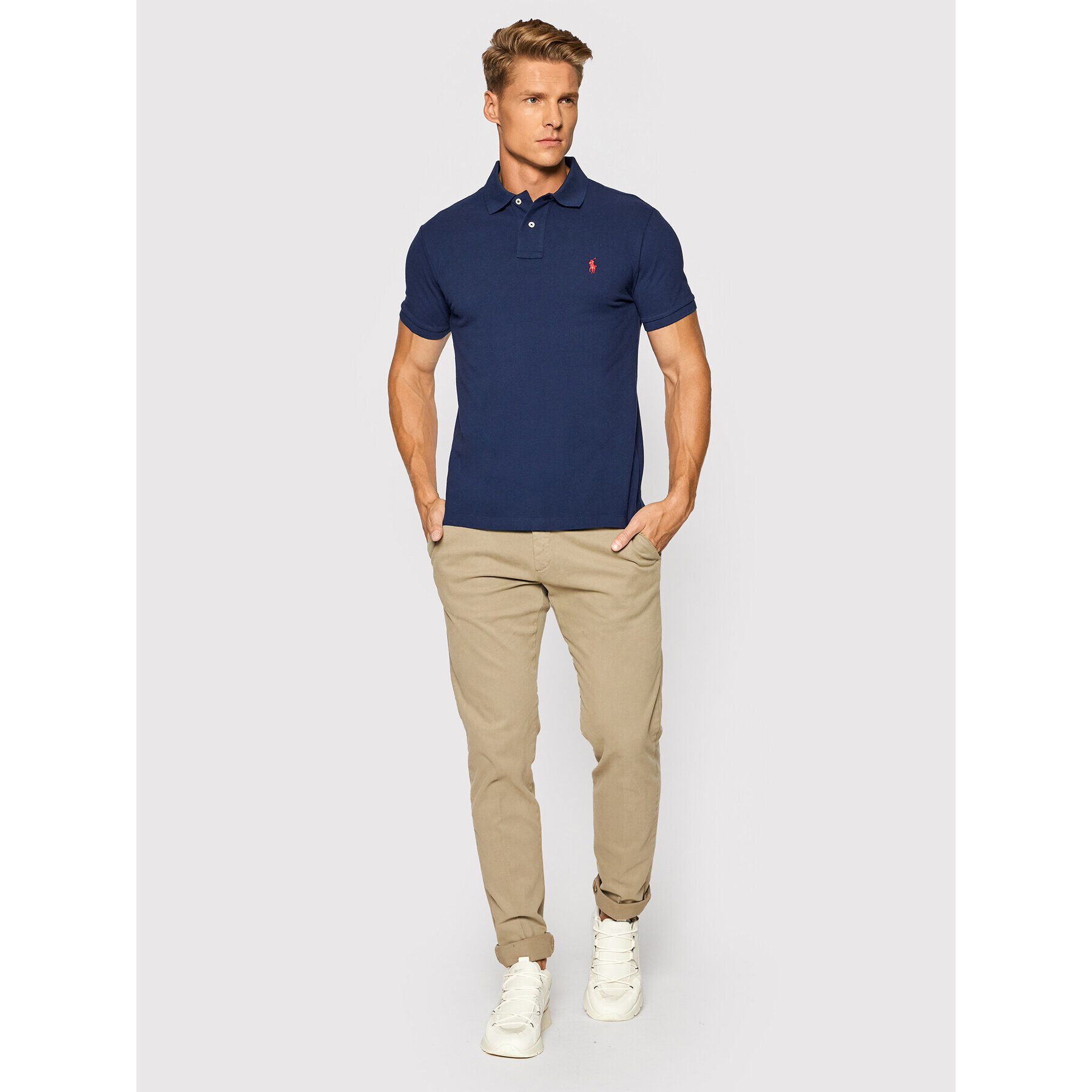 Polo Ralph Lauren Polokošile Core Replen 710782592 Tmavomodrá Custom Slim Fit - Pepit.cz