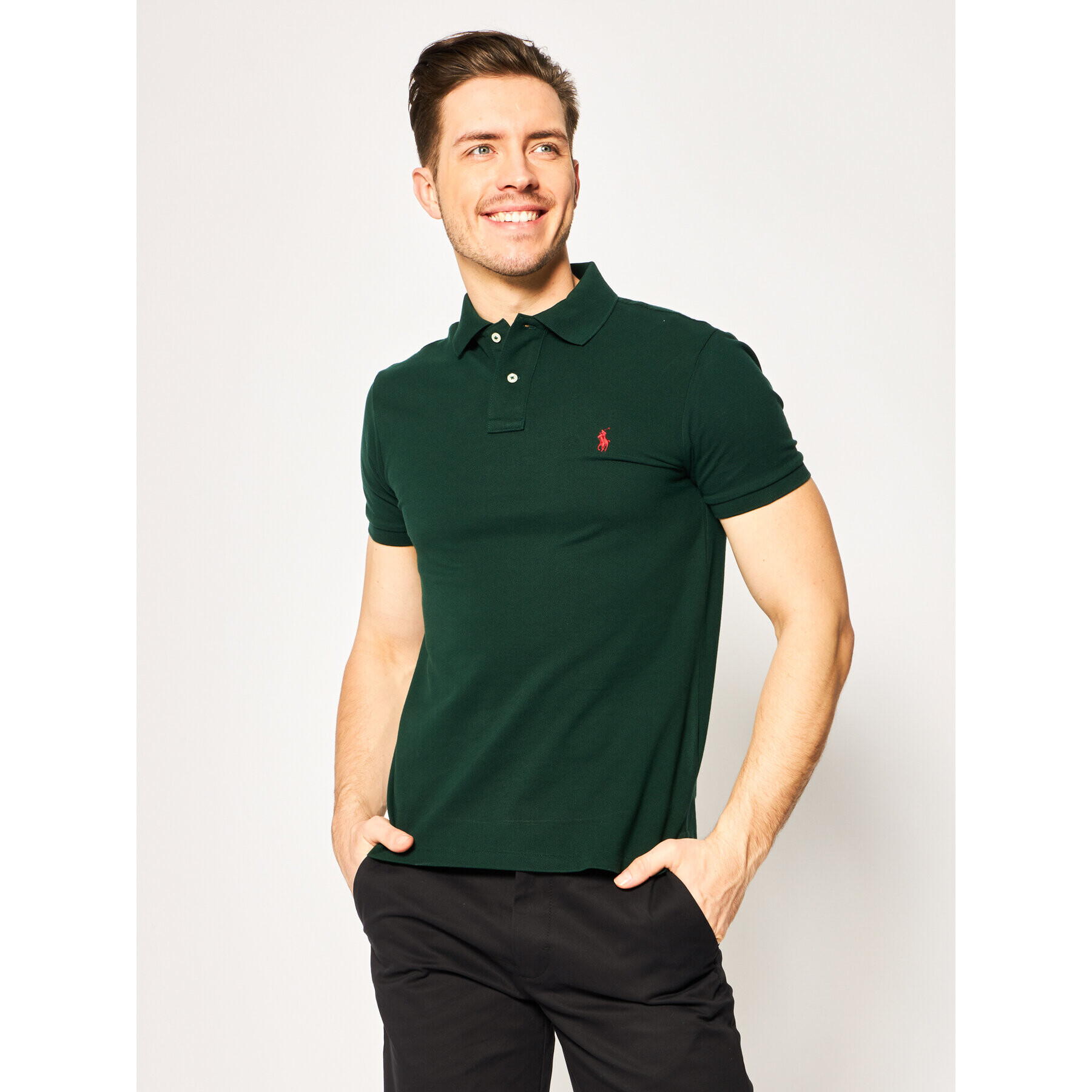 Polo Ralph Lauren Polokošile Core Replen 710795080 Zelená Slim Fit - Pepit.cz