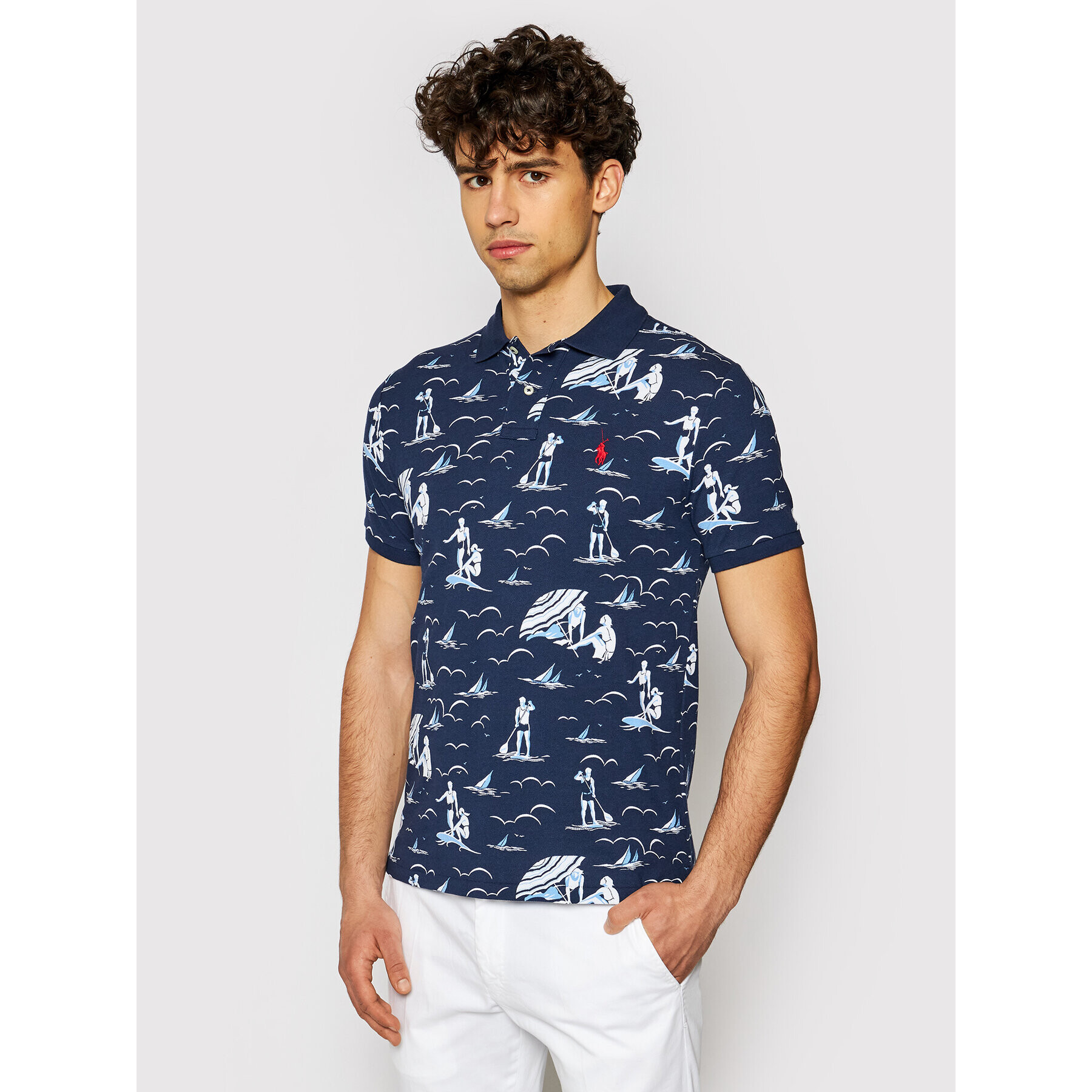 Polo Ralph Lauren Polokošile Deco Swimmers 710835227001 Tmavomodrá Regular Fit - Pepit.cz