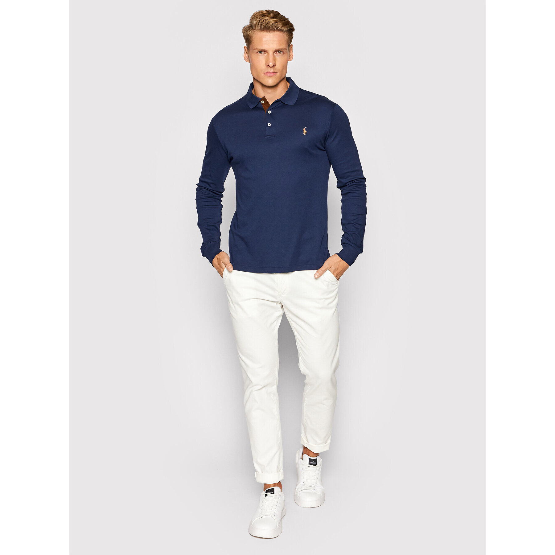 Polo Ralph Lauren Polokošile Lsl 710721148007 Tmavomodrá Slim Fit - Pepit.cz